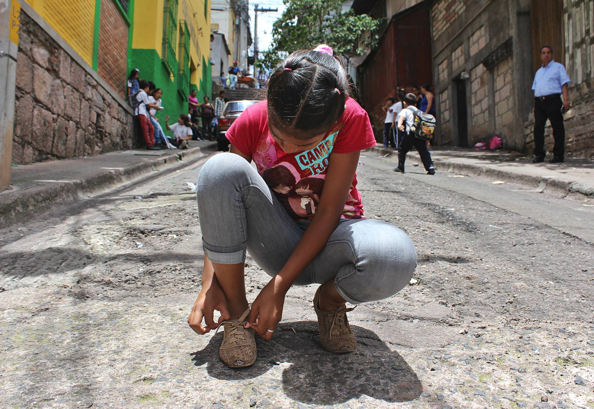 The writer, María José Burgos, took this photo in the dead-end street where her family's house is located and where she came across 11-year-old Michelle Flores on her way to school. (María José Burgos/CBC)