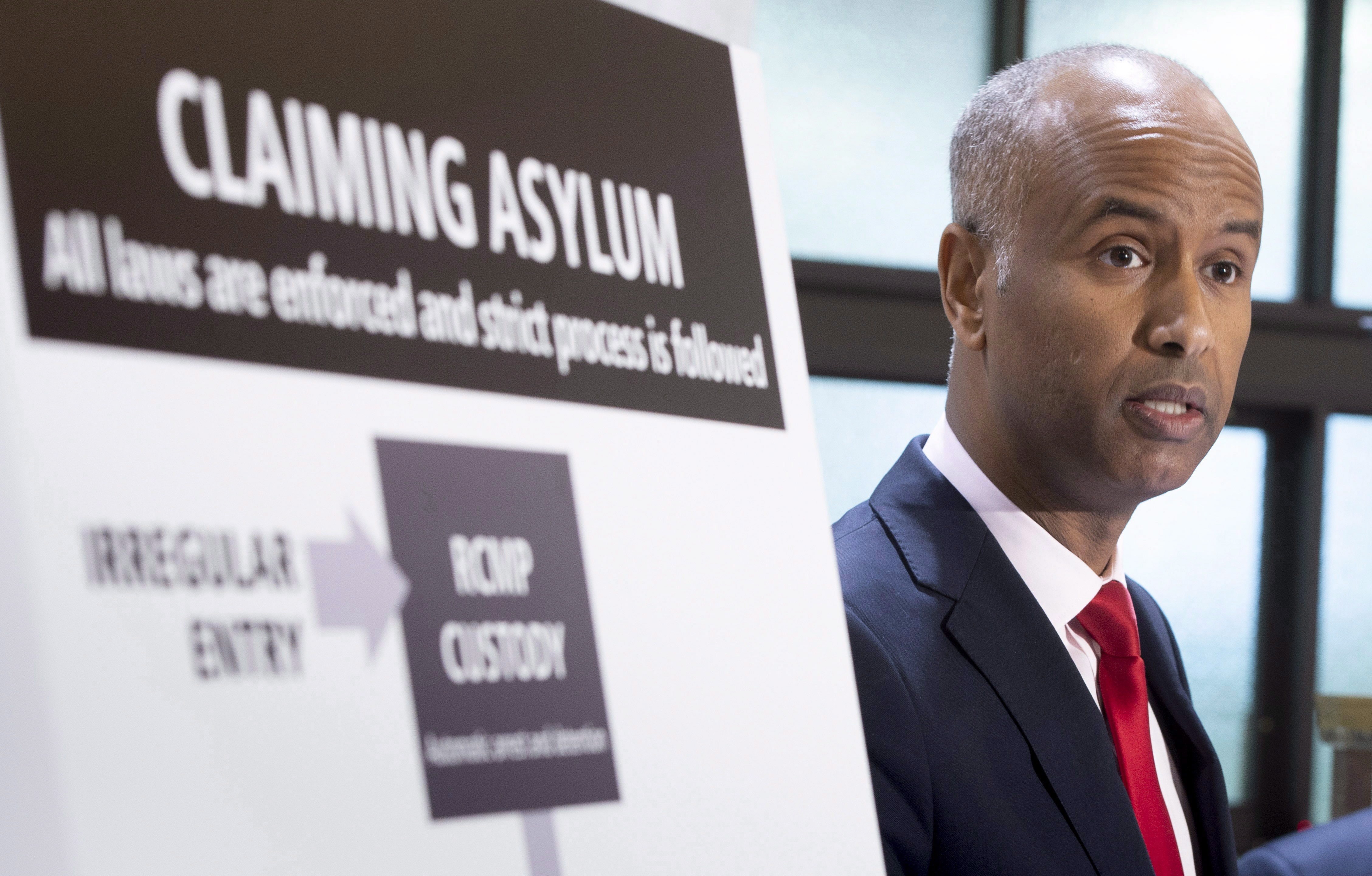 Canadian Immigration Minister Ahmed Hussen has tried to emphasize a balance between security and compassion when dealing with asylum seekers. (Paul Chiasson/Canadian Press)