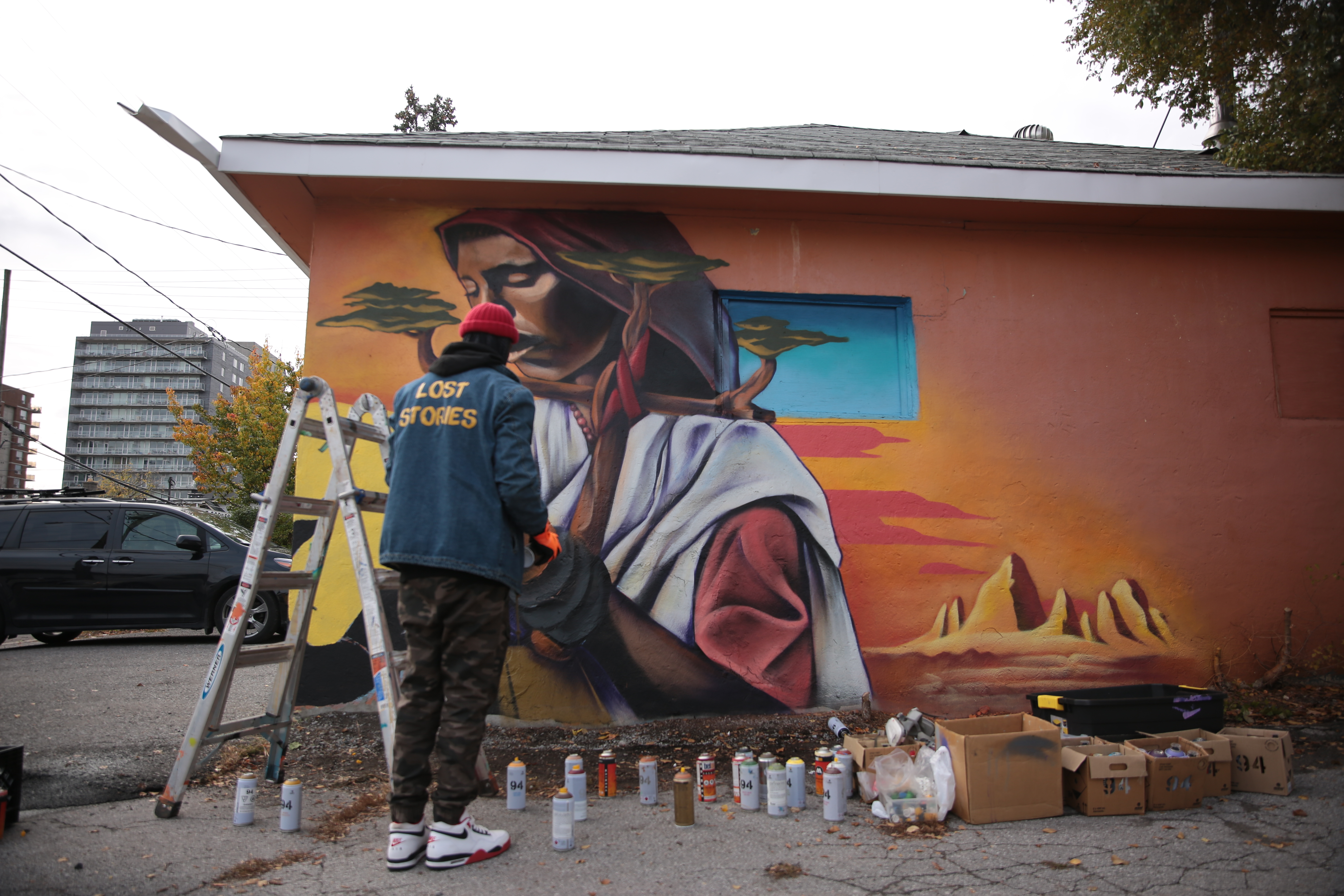 Kalkidan Assefa says this summer, he made it his mission to "paint the city Black", with positive imagery about the Black community. (Simon Gohier/CBC)