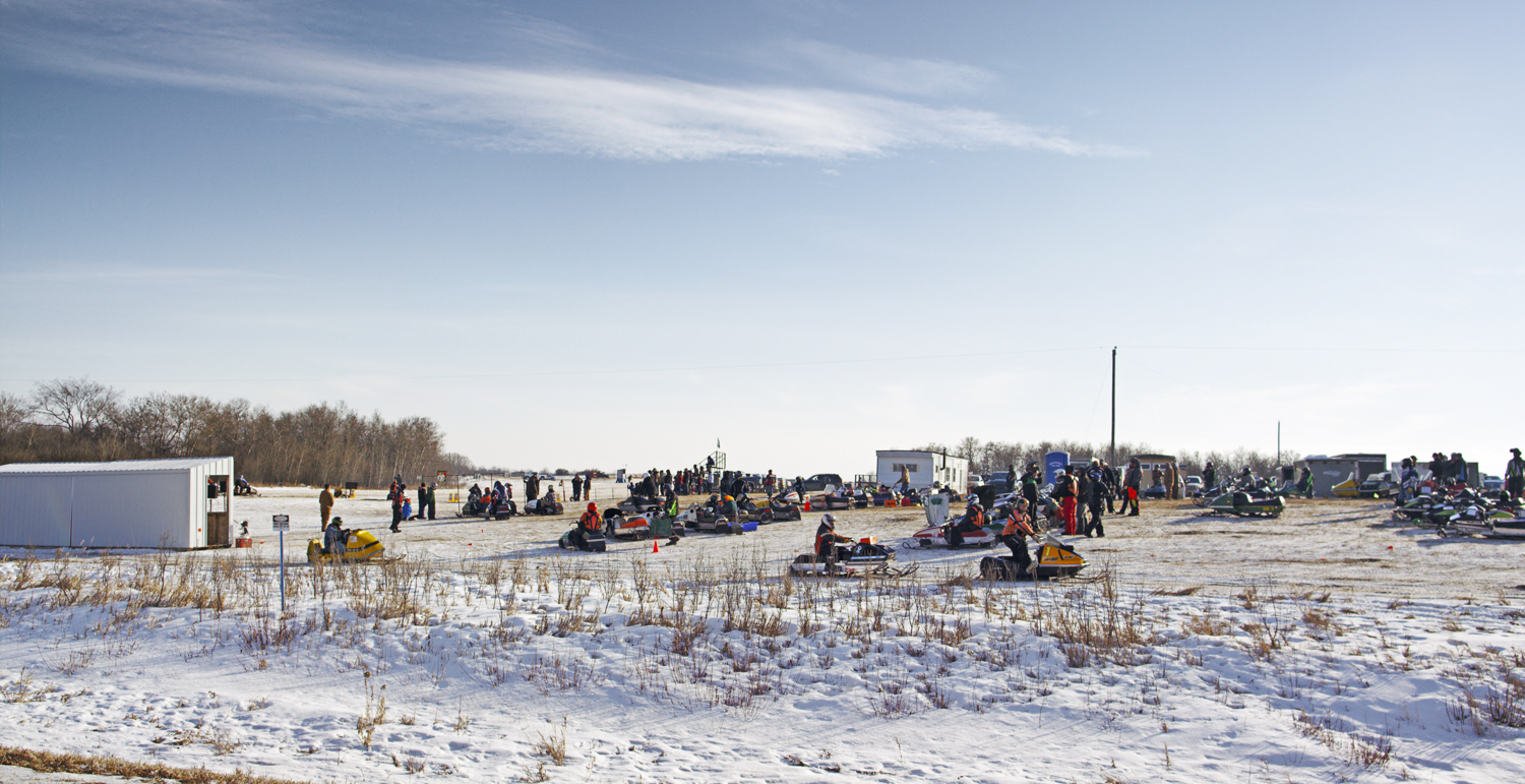 Gary Gibson offers up a portion of his land for races every year. He can start work on the track, packing snow, as early as October. (Greg Huszar)