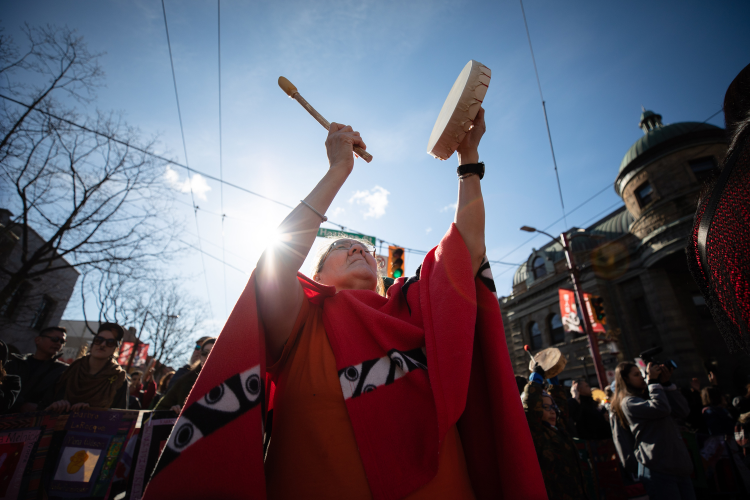 The 29th annual Feb. 14 Women's Memorial March to honour the memory of all women from the Downtown Eastside who have died due to physical, mental, emotional and spiritual violence in Vancouver. (Maggie MacPherson/CBC Vancouver)