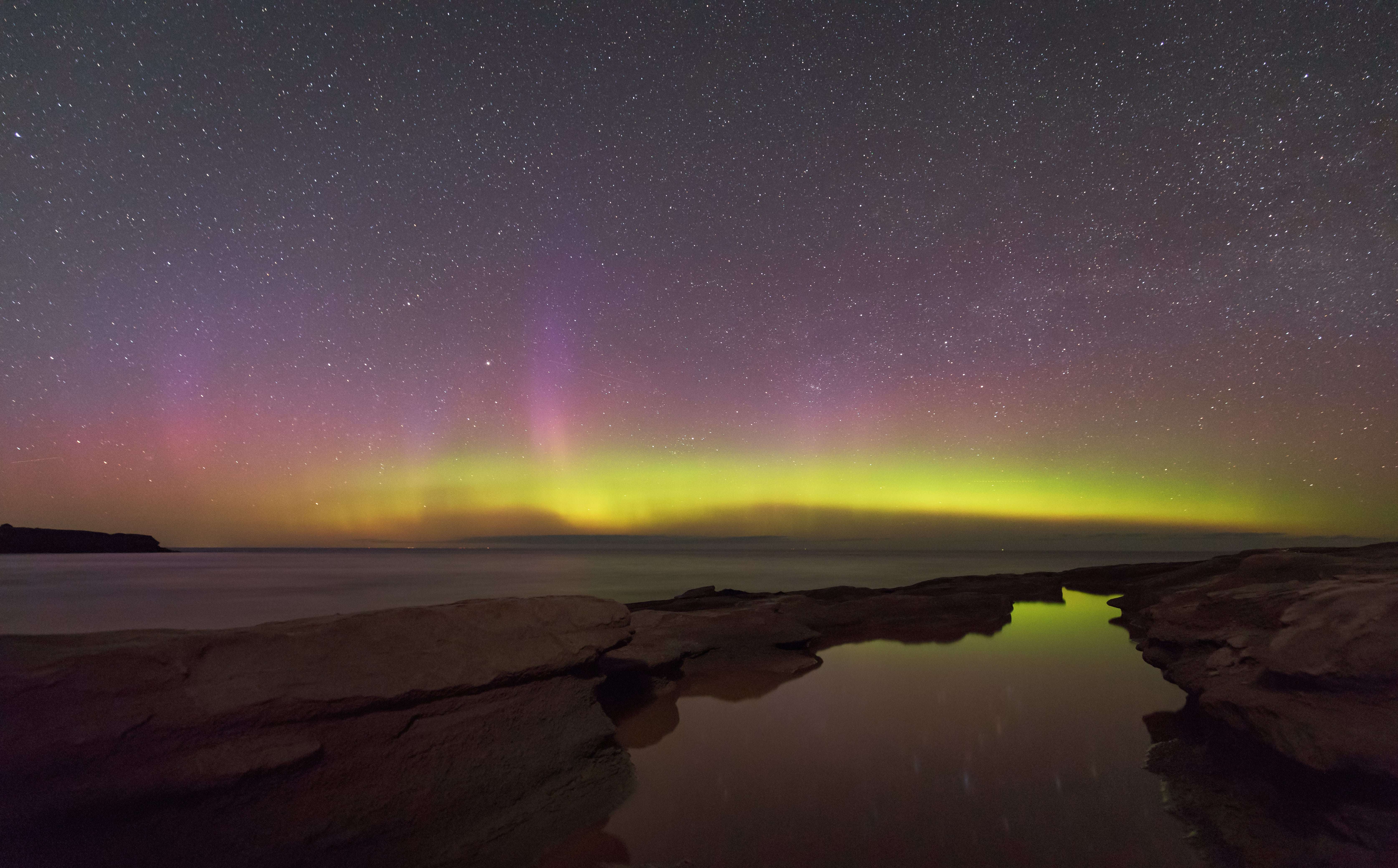 Occasionally the Northern Lights are bright enough that we can see them this far south. Some of the best places to watch them are from the North Shore. (Stephen DesRoches)