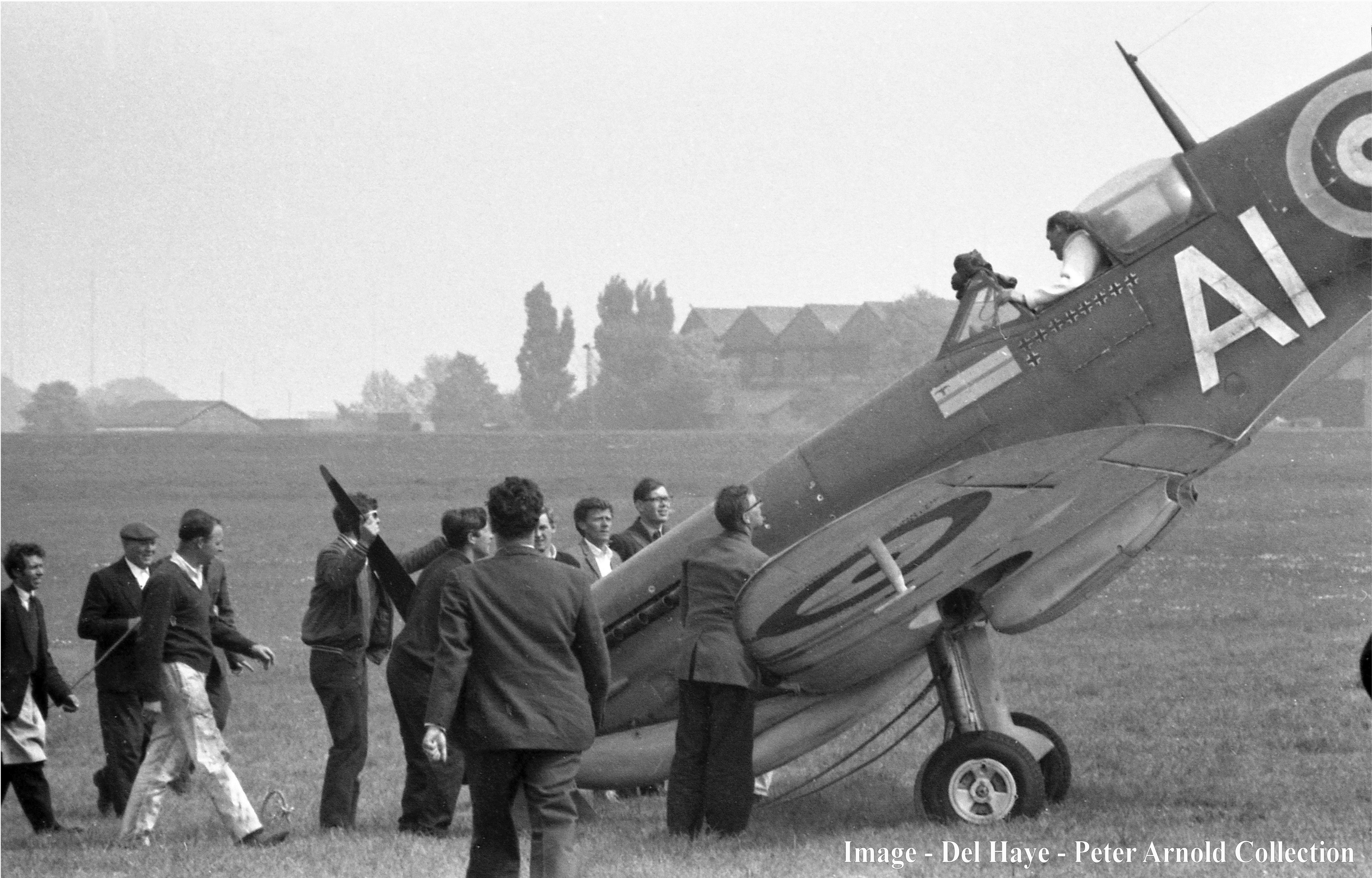 There was an accident with Mann's Spitfire during the filming of the Battle of Britain when the plane tipped onto its nose. (Peter Arnold)