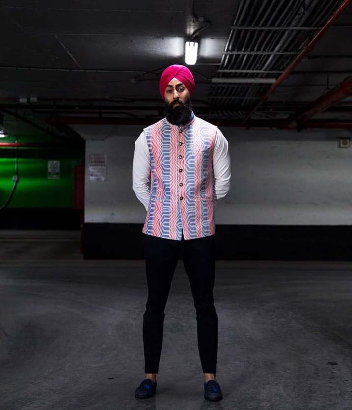 Harjas Singh, a model and stylist from Toronto, says he loves mixing Western and South Asian styles for his look. (@styledbyharj/Instagram)