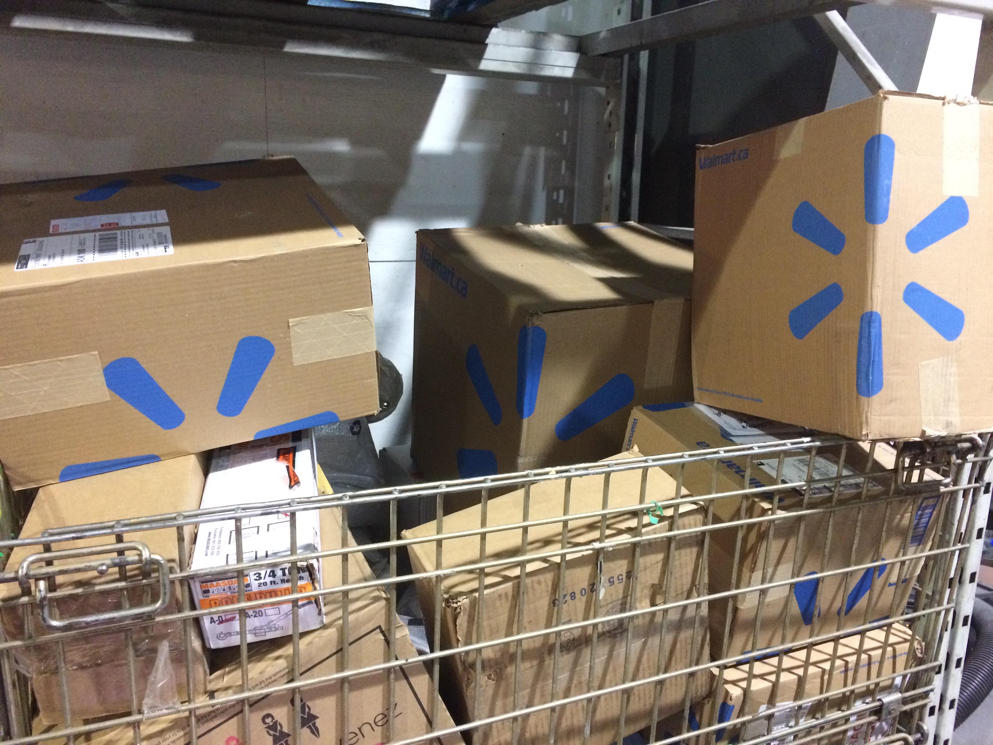 Online shopping packages that are heading to the north coast. (Bruce Tilley/CBC)