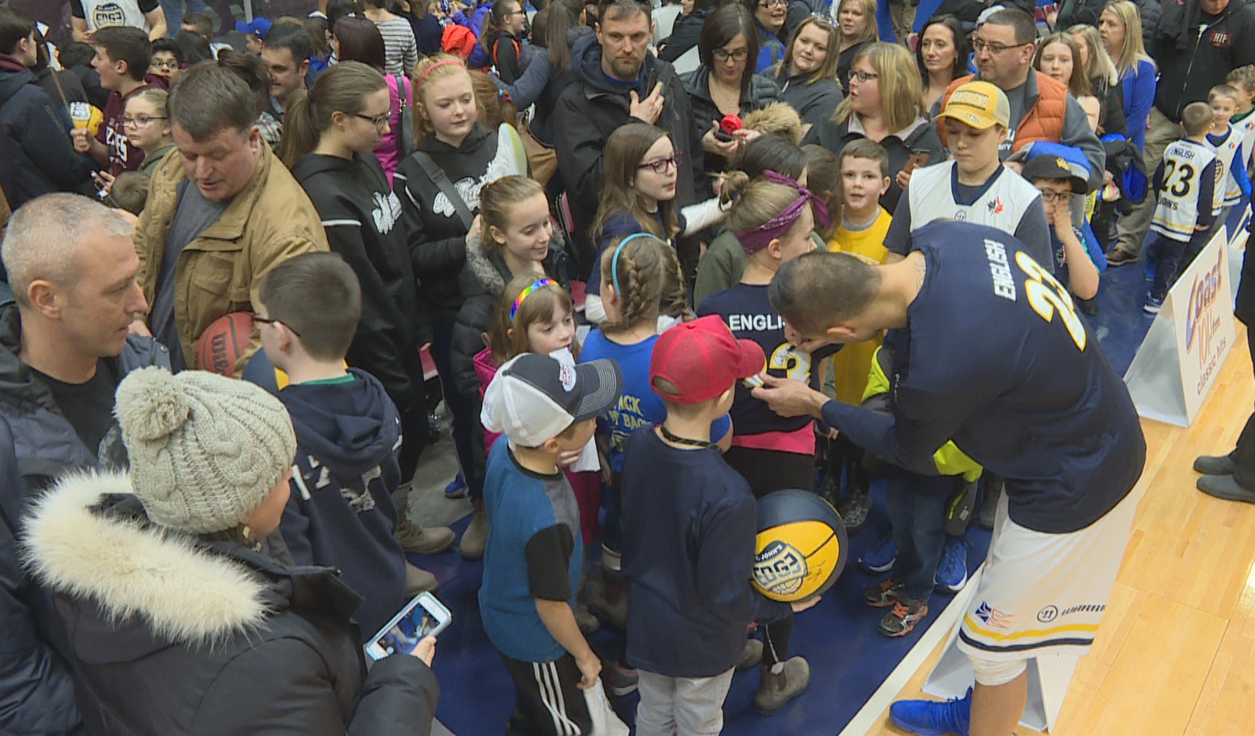 English rarely denies fans a photo or an autograph. (Jeremy Eaton/CBC)