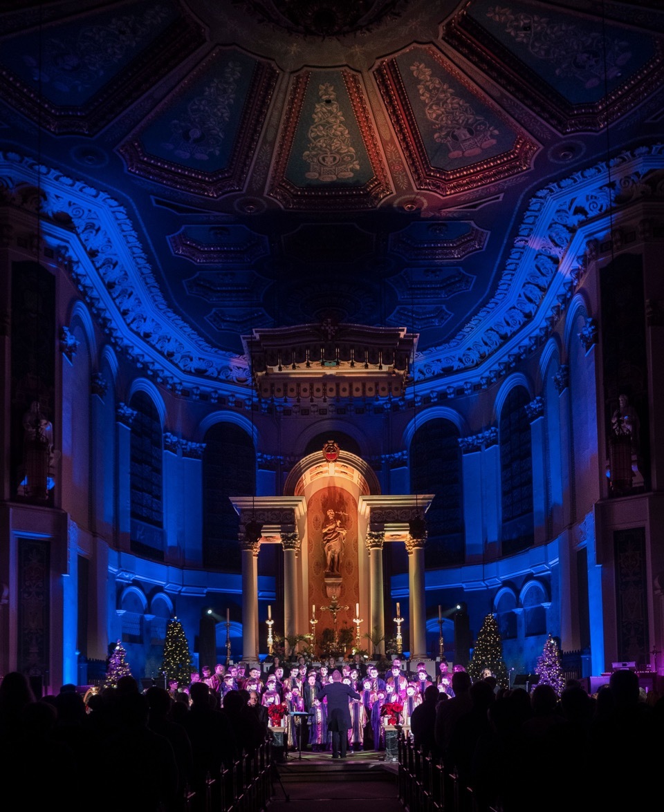 The Atlantic Boychoir was joined by musicians and guest performers as they filled the Basilica of St. John the Baptist with sound. (Greg Locke) 