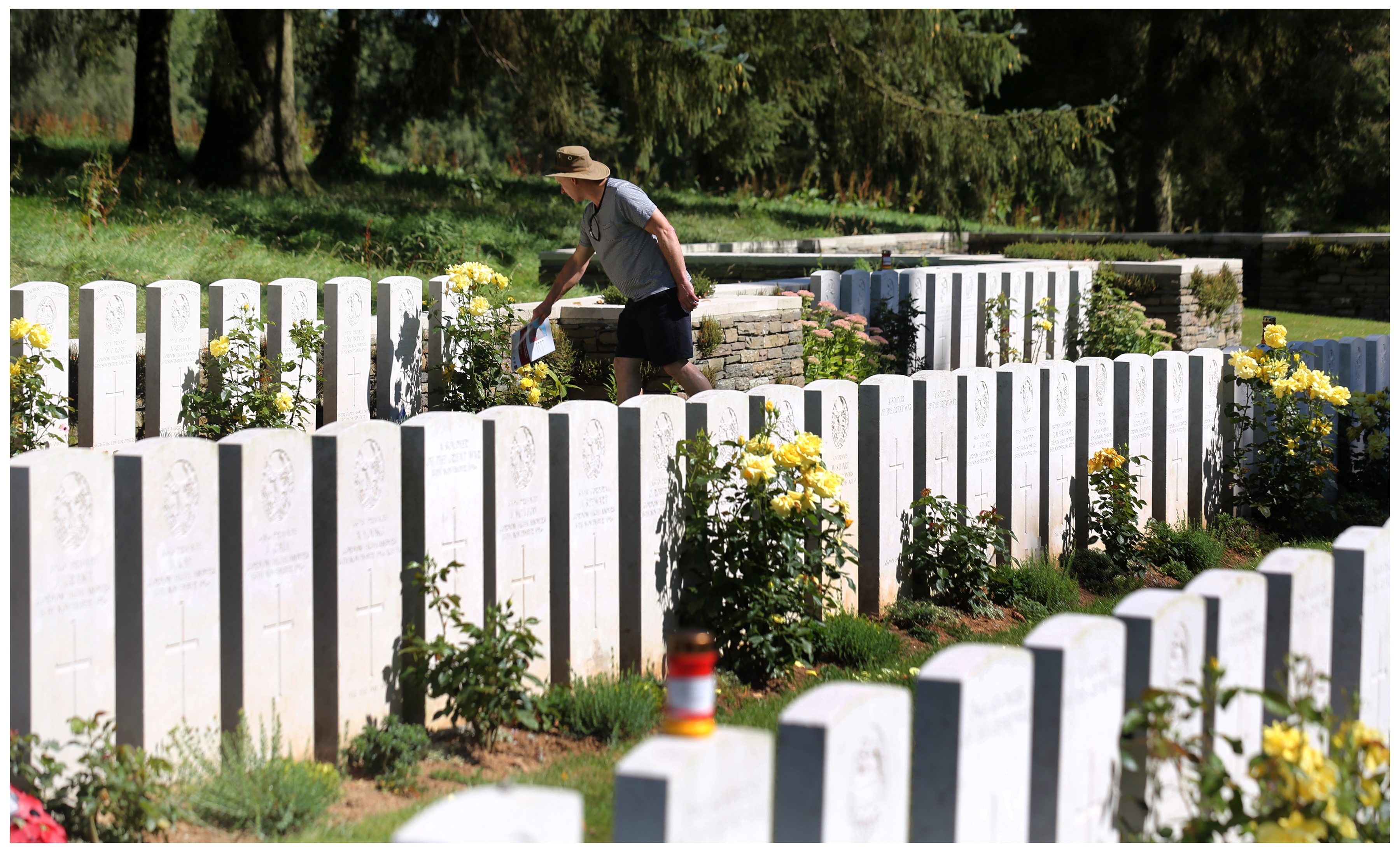 Don Decker of St. John’s walks in Y Ravine cemetery at Beaumont-Hamel. (Paul Daly) 