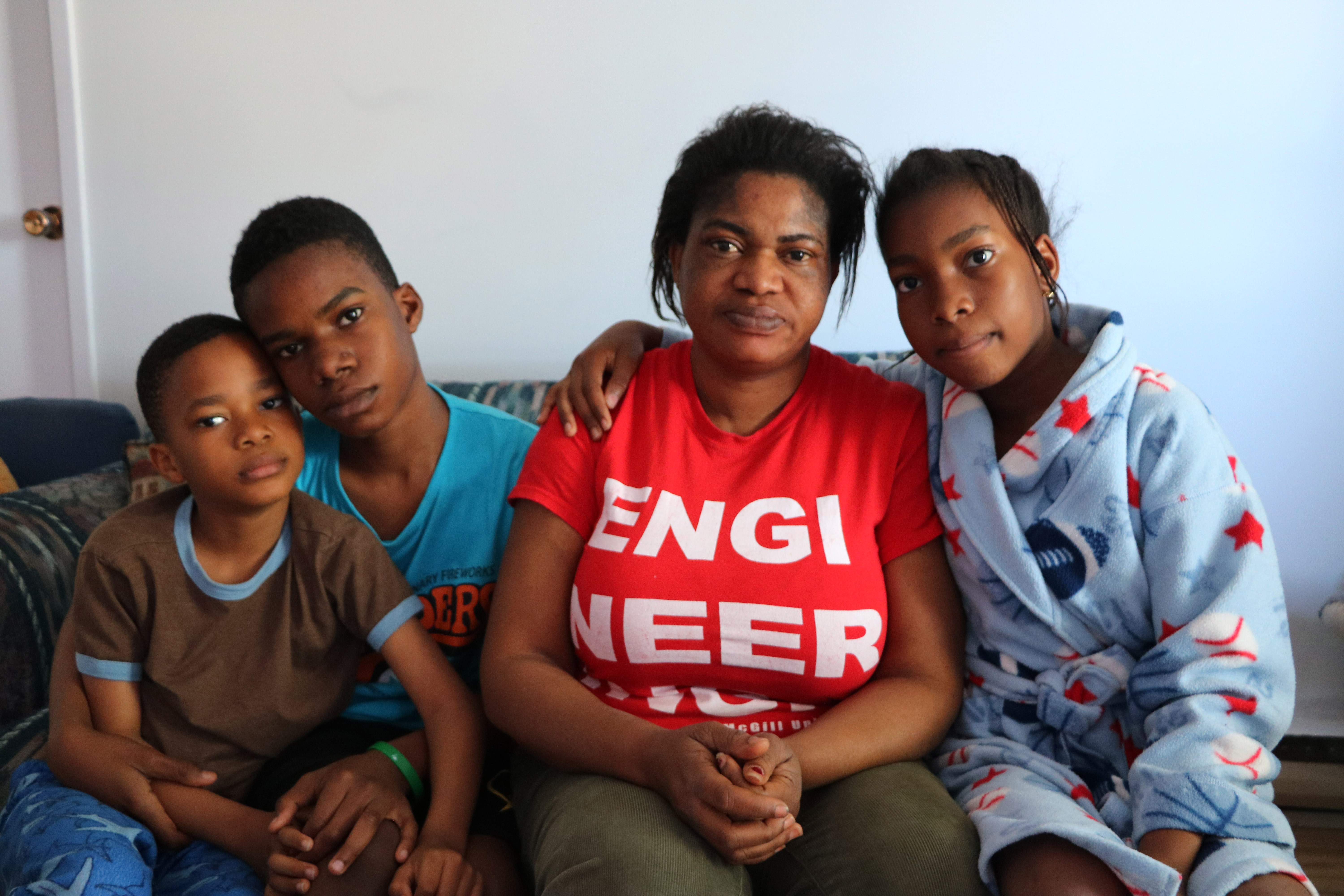 Agnes and her three children currently live in a one-bedroom apartment in a Montreal suburb. (Benjamin Shingler/CBC)