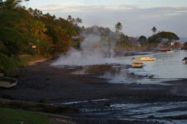 The shoreline hot springs where Krieger fell maintain a boiling temperature (Louise Ianna) 