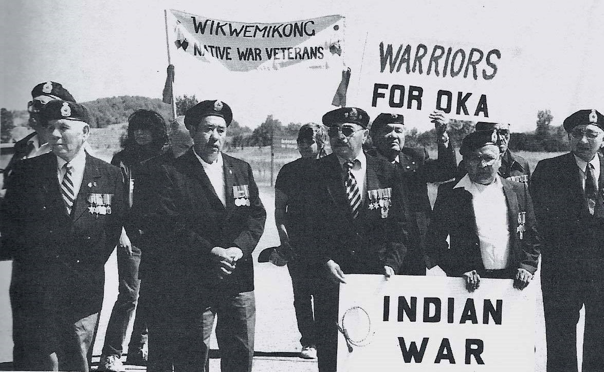 David O. Peltier (pictured with sunglasses) was among a group of veterans from Wikwemikong First Nation in Ontario who travelled to Kanesatake during the 1990 Oka Crisis. (Submitted by Brian Beaver)