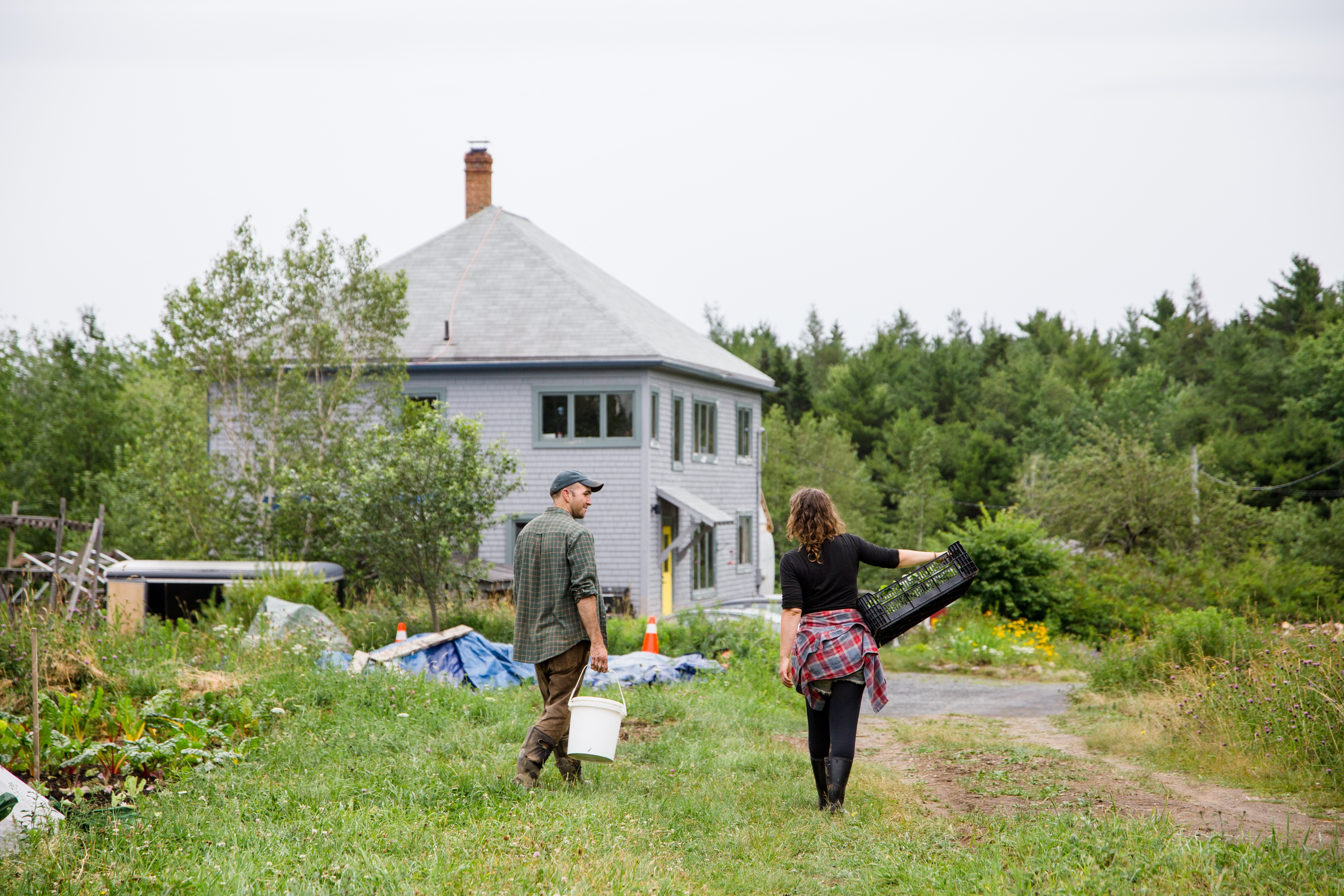 Chris Pyke, left, and Mhari Lamarque are shown at their farm in Pleasantville, N.S.