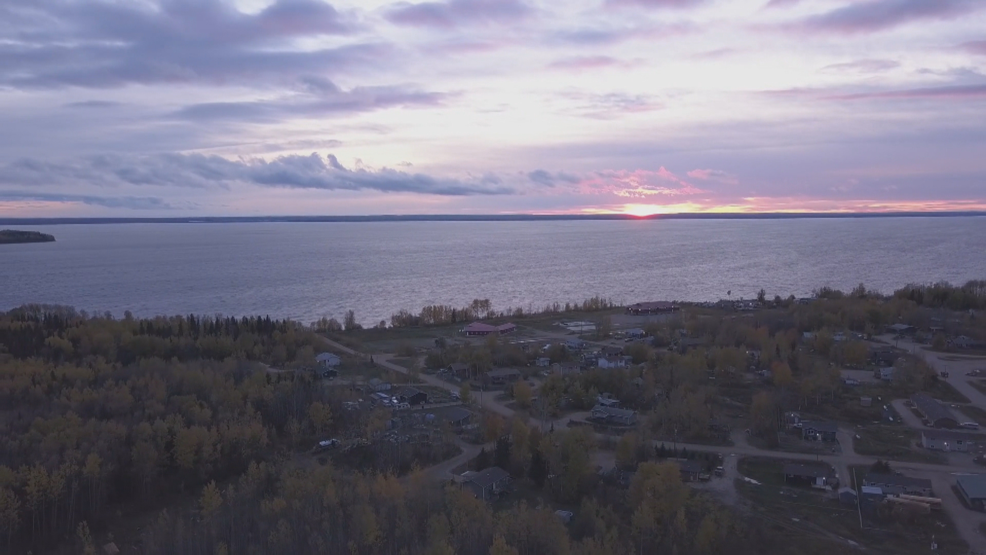 The Clearwater River Dene Nation sits on the eastern shore of Lac La Loche. (Timeframe Films Inc.)