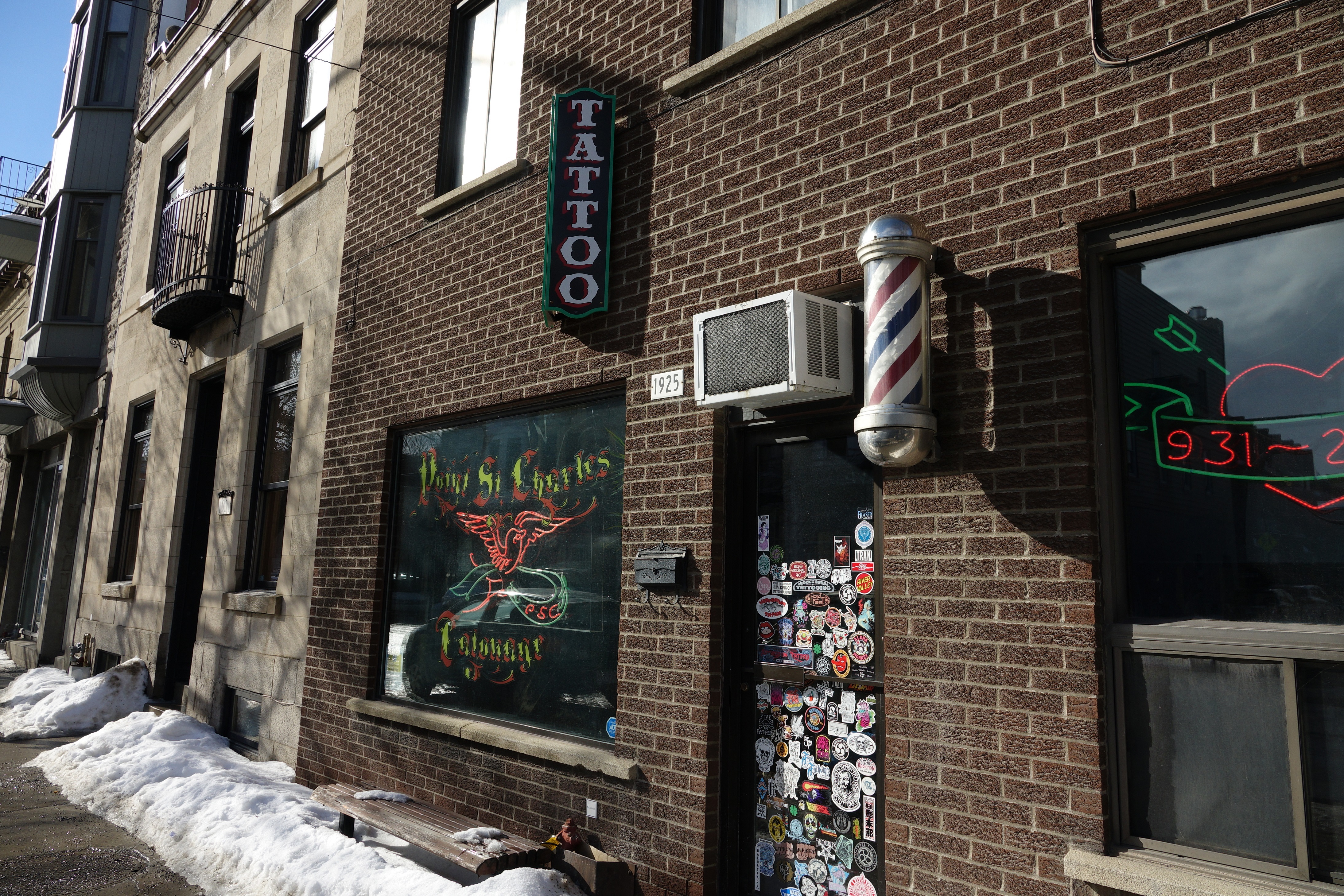 Tony D’Annessa and his brother-in-law started Tatouage Pointe-Saint-Charles in 1976, in a building two shops down from its current location. (Melinda Dalton/CBC)