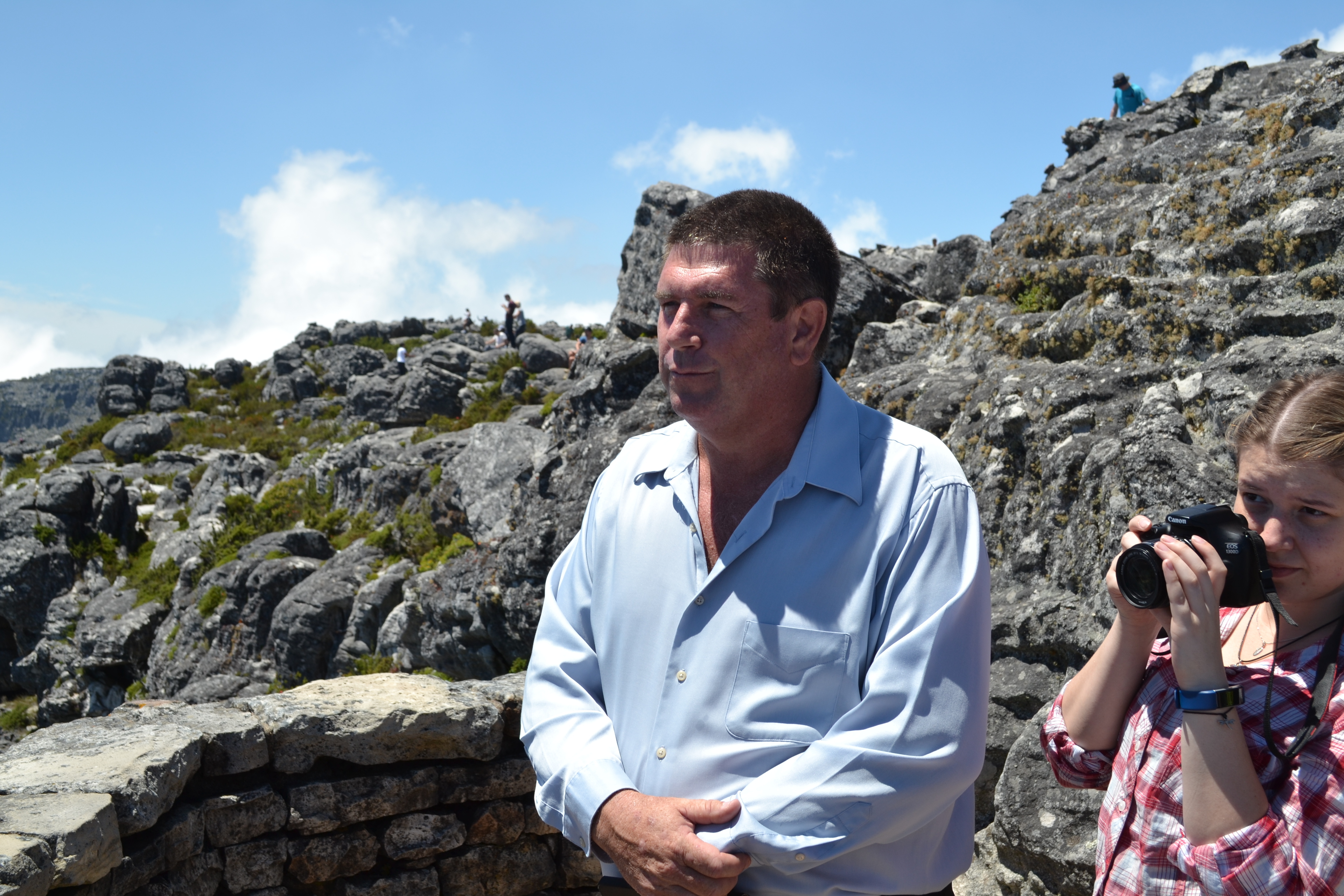 Marriage Officer Dion Goldie performs many marriage ceremonies on Table Mountain, but says interracial marriages are still uncommon. (Kim Trynacity/CBC)