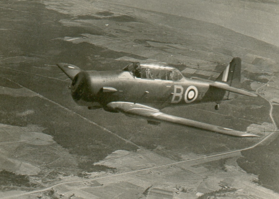 Ed Mann flying over Debert, N.S., in a North American Harvard. (Submitted by Brian Mann)