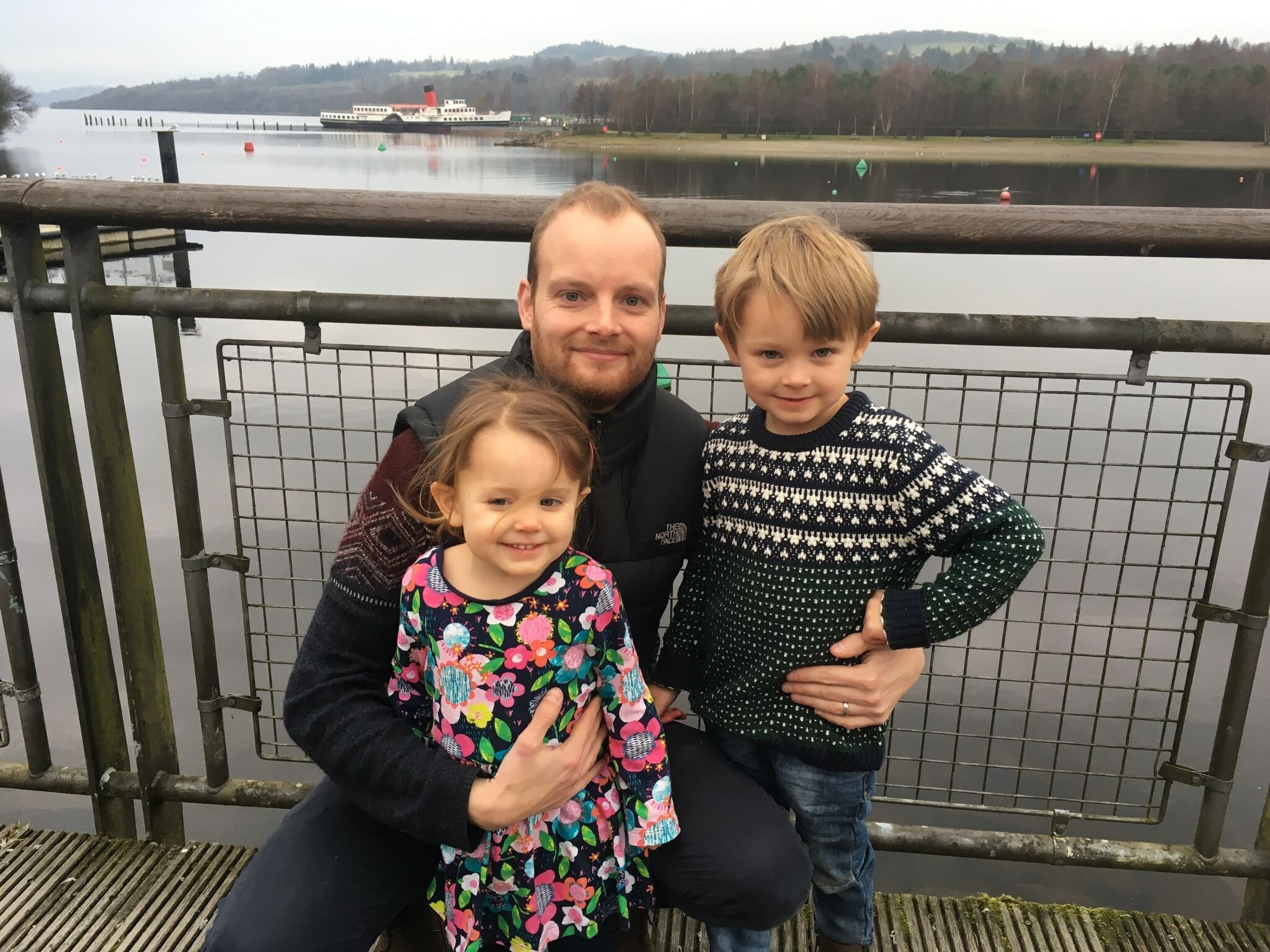 David Brand, centre, is shown with his two children, Isabel and Callum, at Loch Lomond, near their home in Scotland. (Submitted by David Brand)