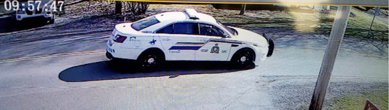 This RCMP handout photo shows the gunman's car driving through Debert at 10 a.m. on the morning of April 19. (RCMP)