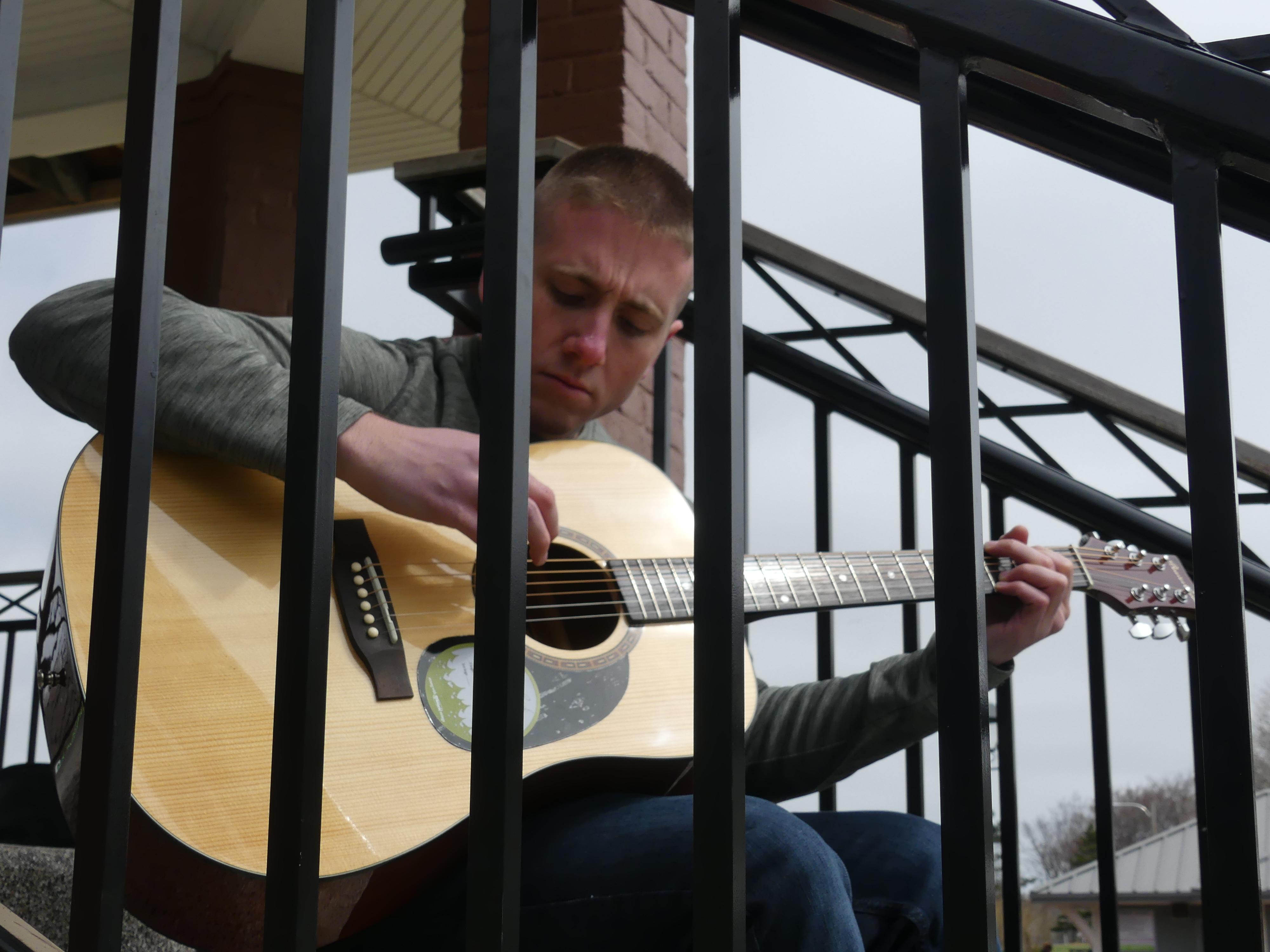 Video of Evan Fry performing in Bannerman Park for his friend's camera has resonated with many people who understand addictions and struggles with the justice system. (Ariana Kelland/CBC)