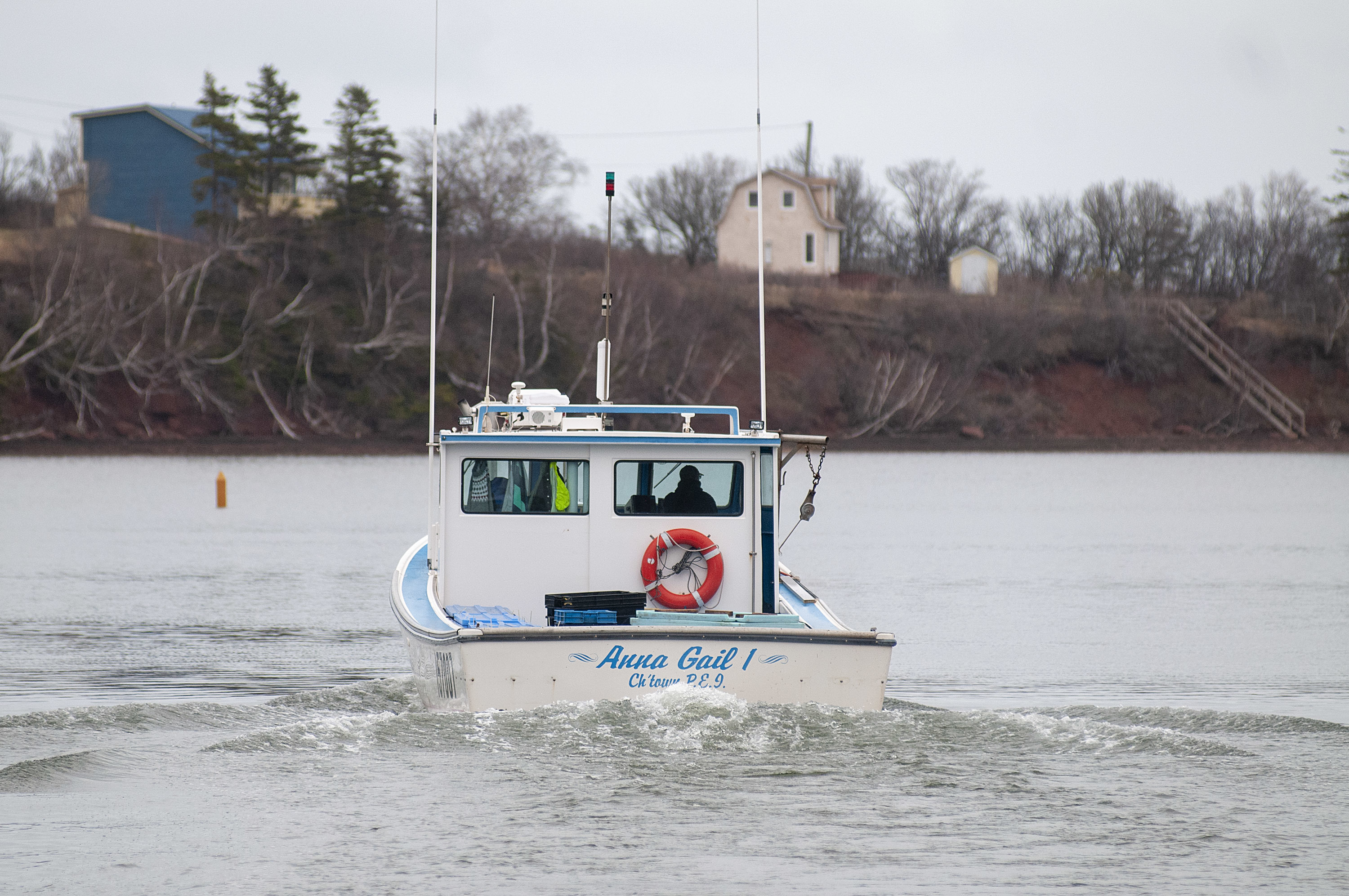 Anna Gail heads back to the wharf at New London after her crew offloaded at French River Fisheries. (Brian McInnis)