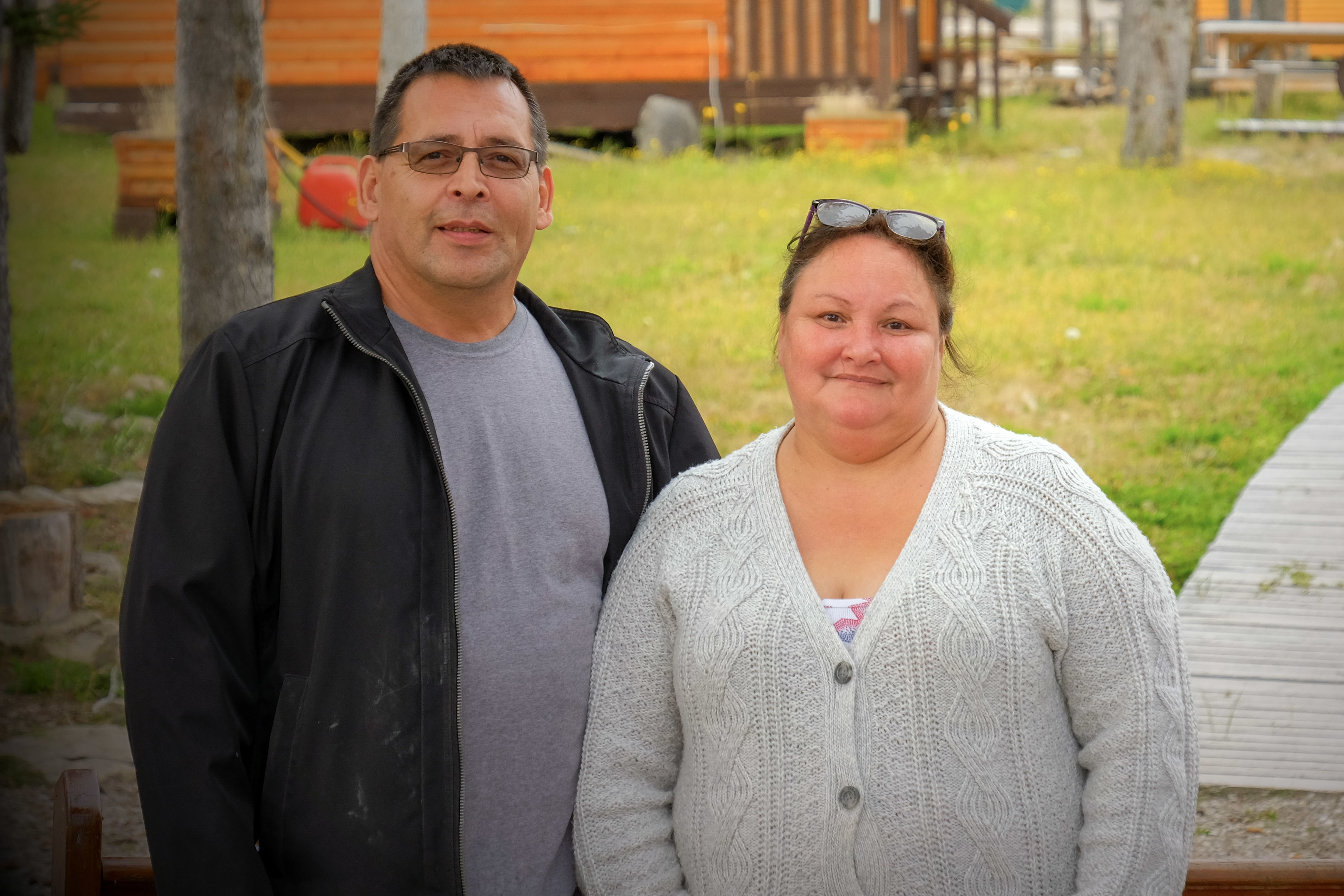 Ruby and Francois Prince are community facilitators from Fort St. James, B.C., who have been holding workshops in Fort Resolution for the past five years. (Graham Shishkov/CBC)