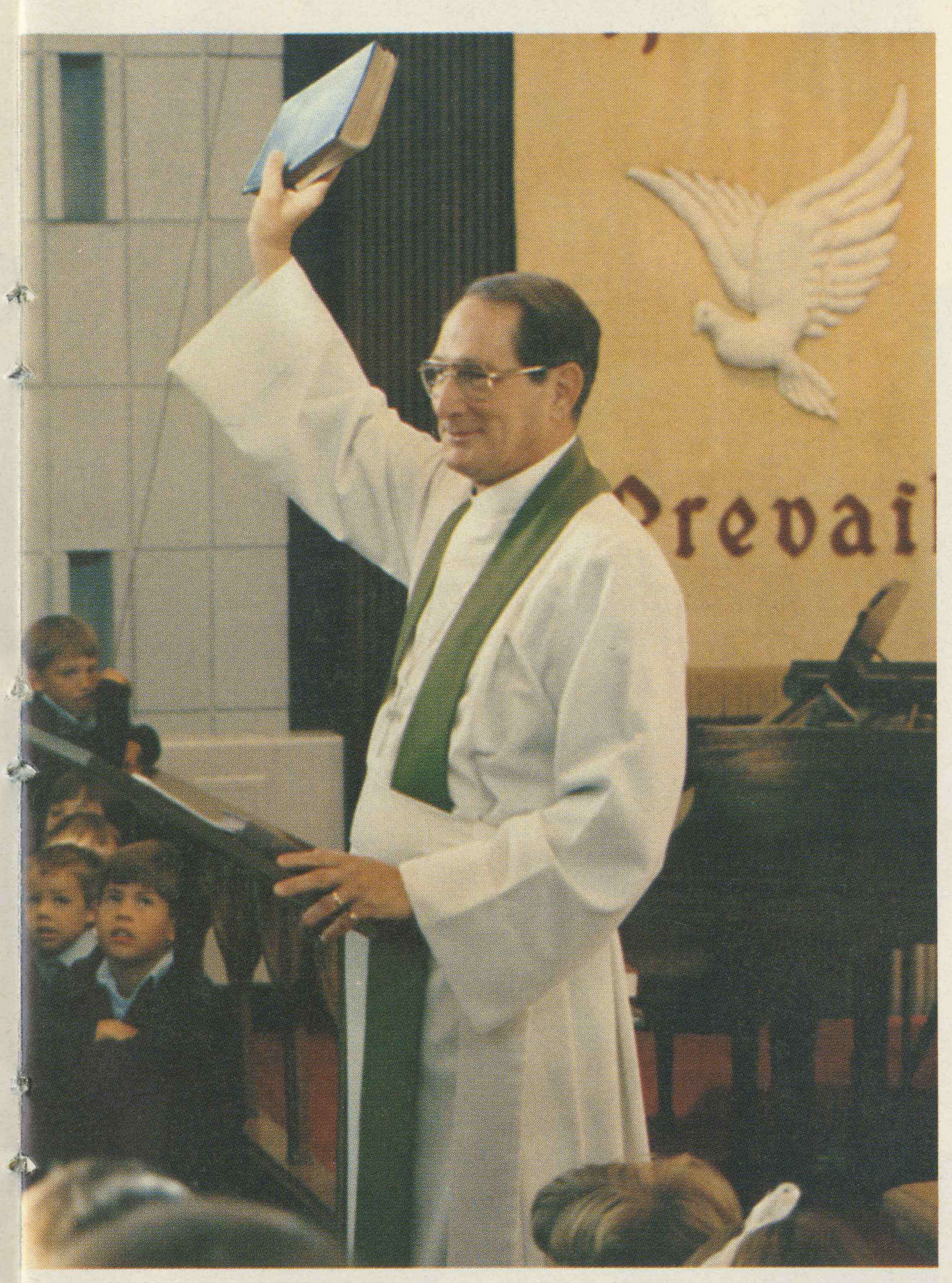 Charles Farnsworth was ordained by the Anglican Church in 1977 and became headmaster of Grenville Christian College in 1983. (Grenville Christian College yearbook)