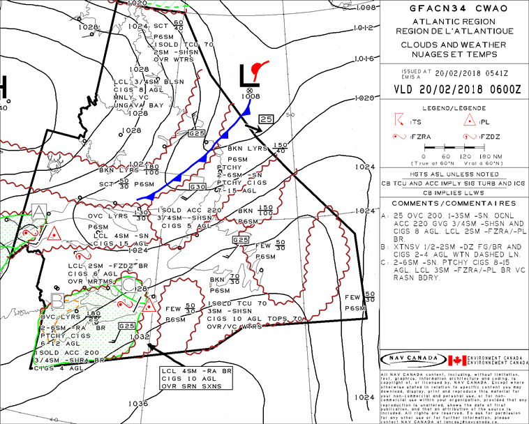 A GFA (graphic area forecast) from that day. (Nav Canada/Environment Canada)