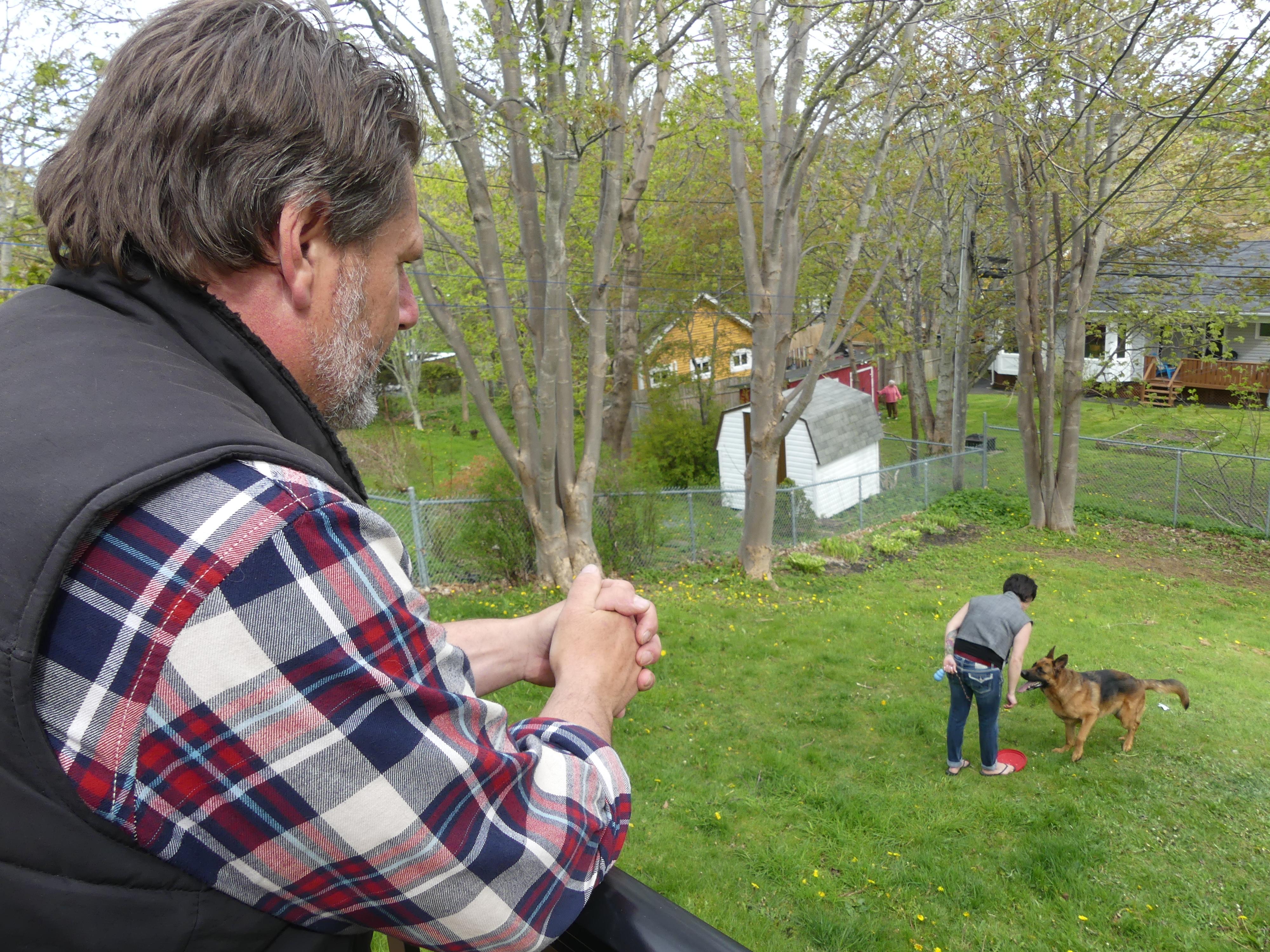 Animal trainer Glenn Redmond has been training Tori to be a service dog. (Ariana Kelland/CBC)