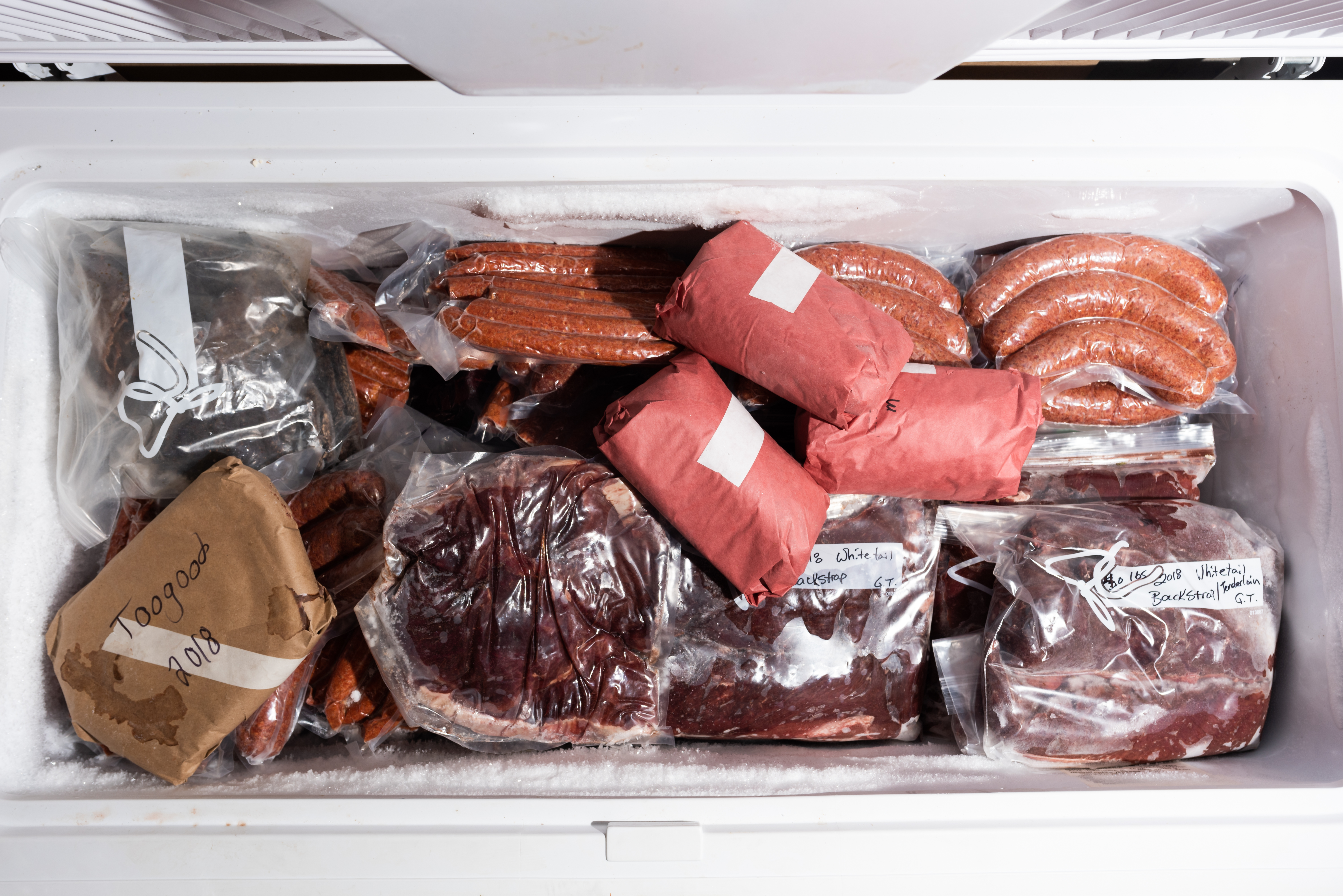 Toogood's deep freezer is full of deer, moose and other wild game. He regularly hunts with his family, and they often process the meat together, as well as share it with their neighbours (Michael Bell).