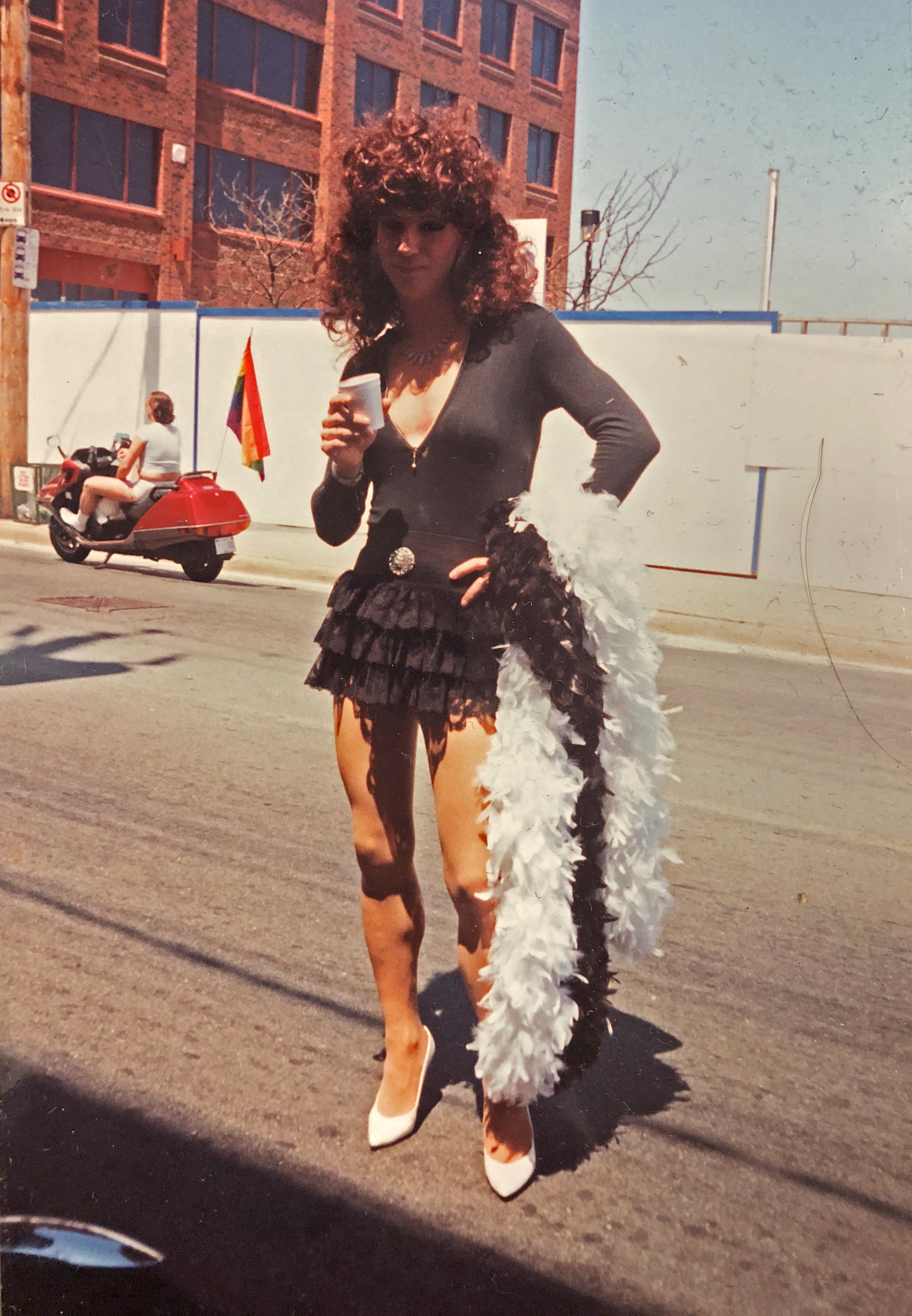 A drag queen on Gottingen Street in 1993. (Nova Scotia Archives)