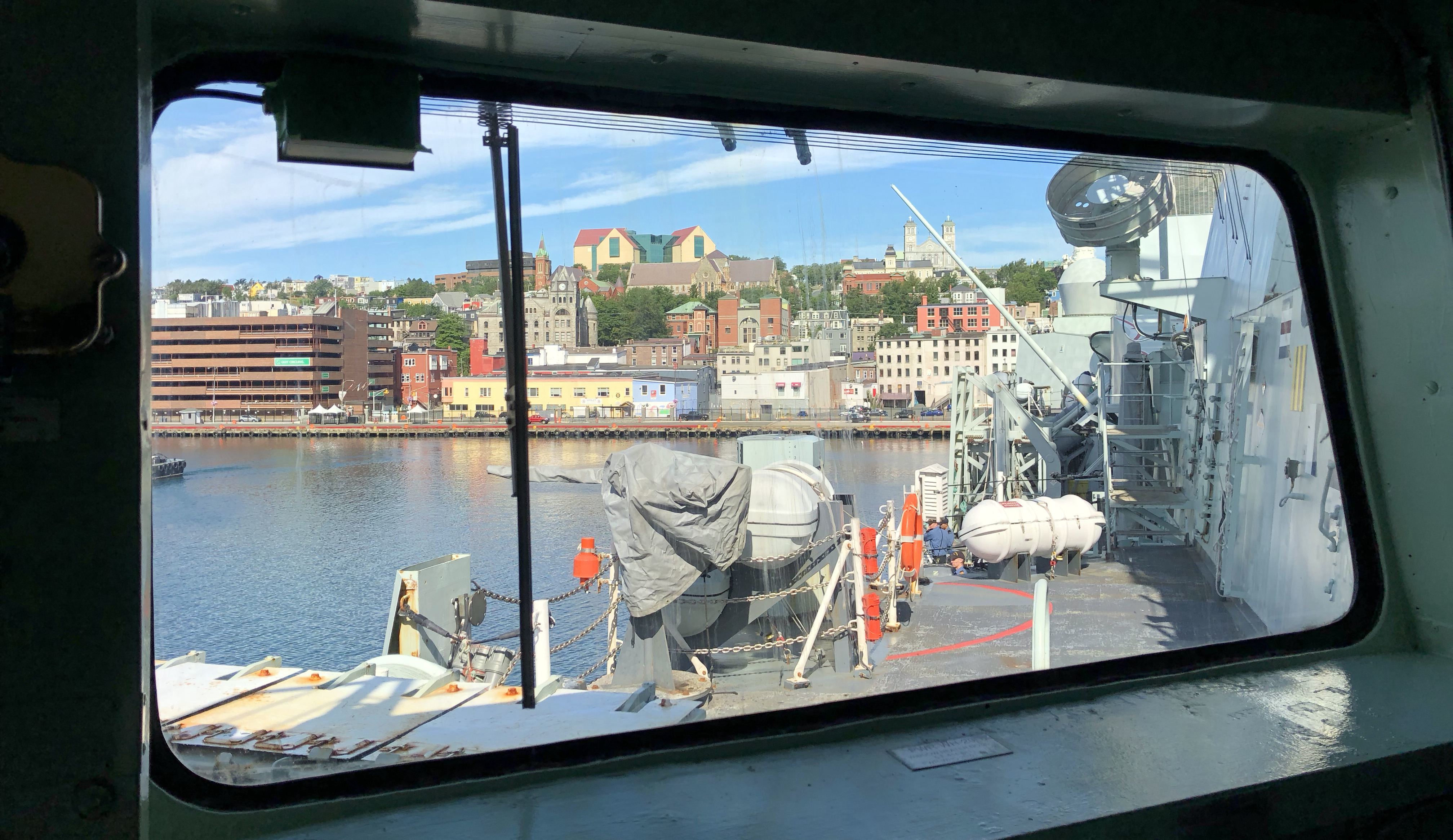 St. John’s is the last place many sailors actually get ashore before spending a month on board HMCS Charlottetown at sea. (Peter Cowan/CBC)