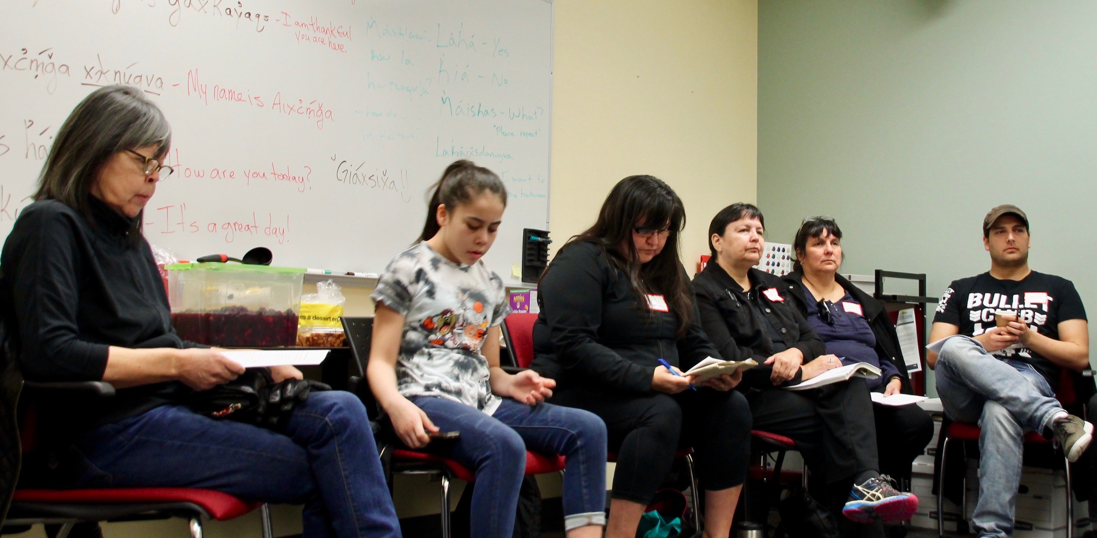 Wanda Christianson (far left) was one of 13 students in Vancouver's Hailhzaqvla class. (Rehmatullah Sheikh/Vee Wells)