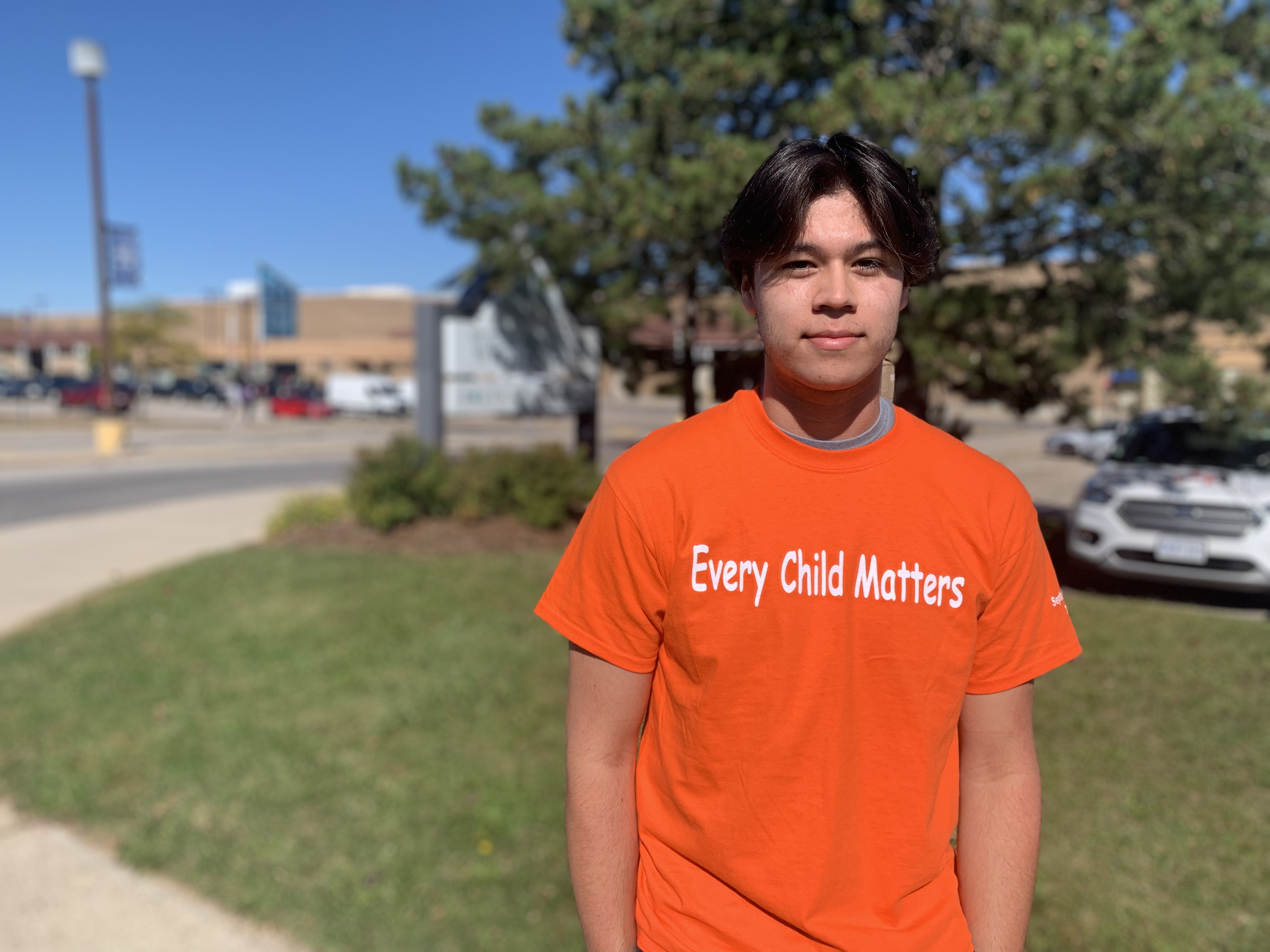 Nigonii White-Eye is a high school student from Chippewa of the Thames First Nation and a student trustee with the Thames Valley District School Board. (Kate Dubinski/CBC)