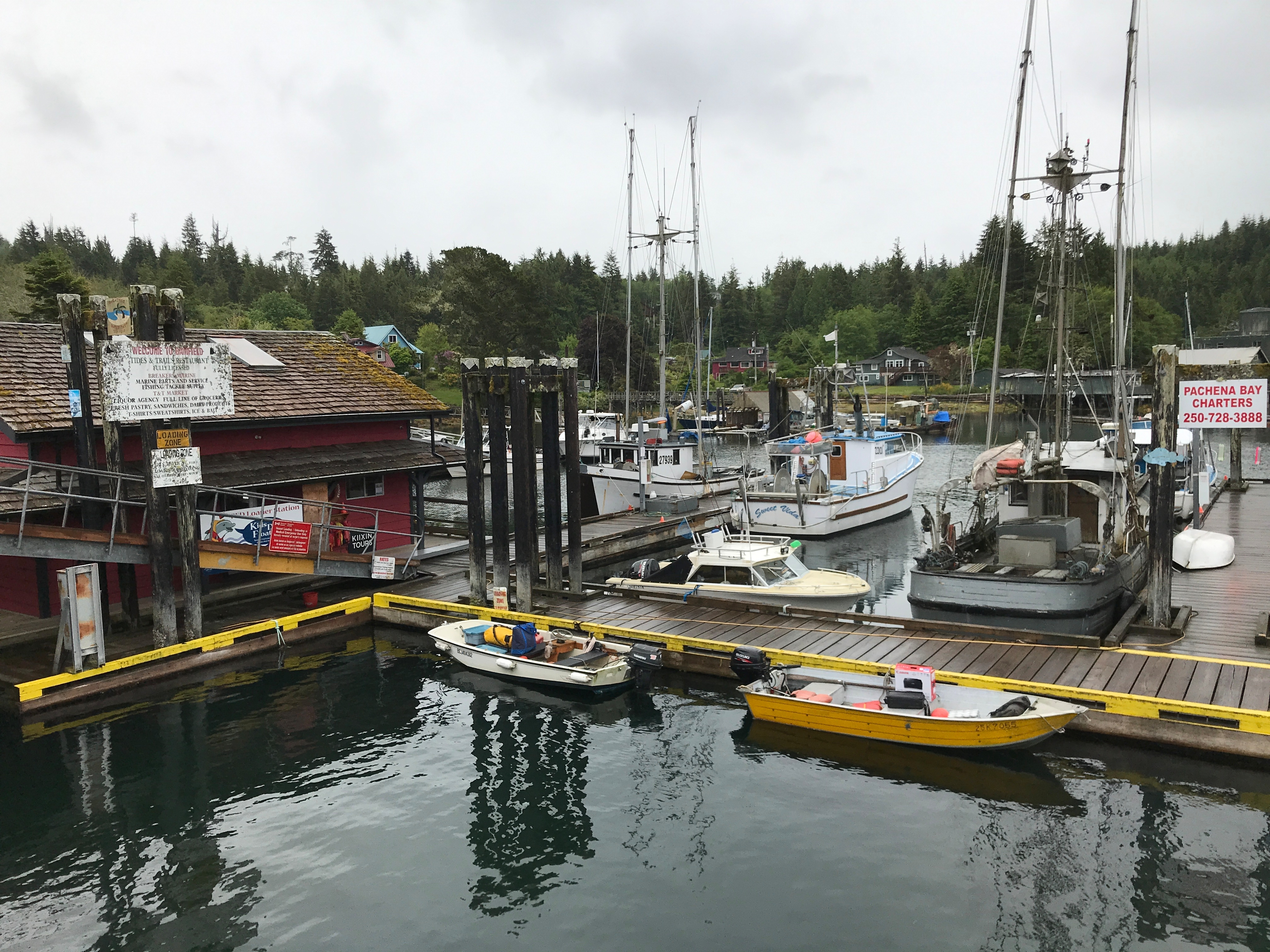 The main dock in the village of Bamfield. (Megan Thomas/CBC)