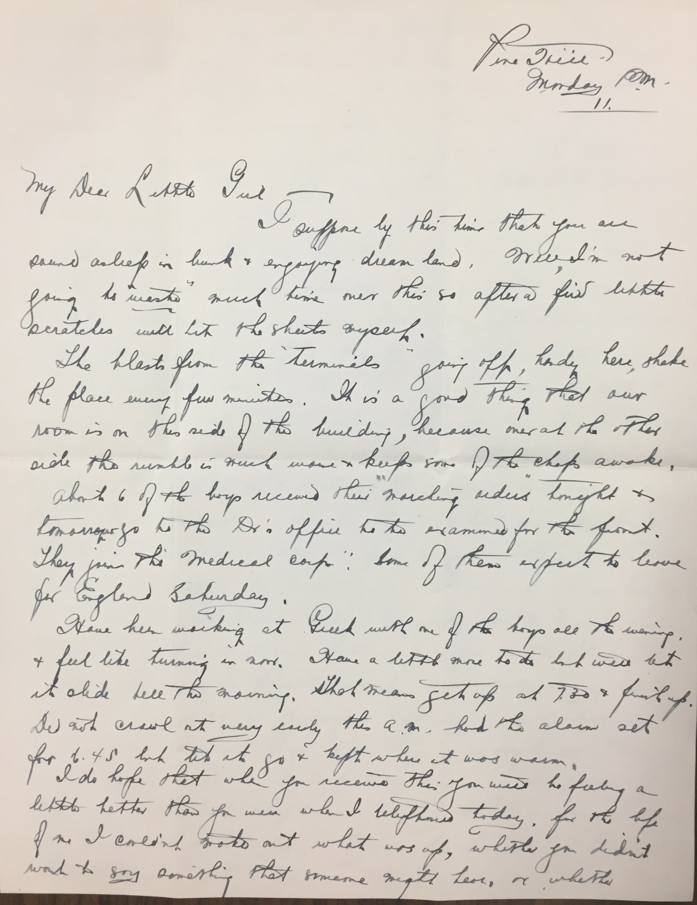 Reg began nearly every letter with a greeting to his Dear Little Girl. (Nova Scotia Archives)