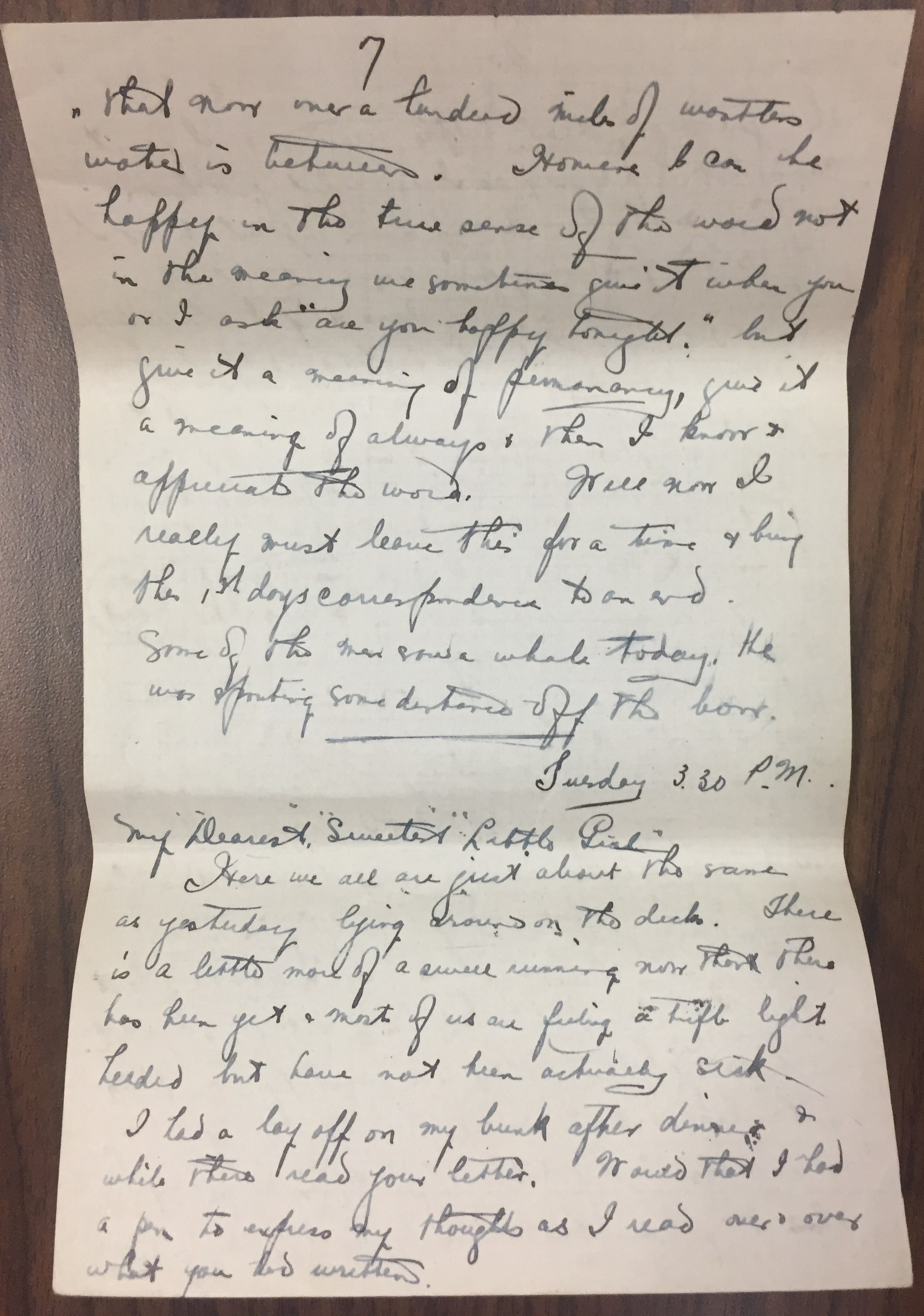 Reg wrote Helen a 40-page letter while aboard the S.S. Caledonia. (Nova Scotia Archives)