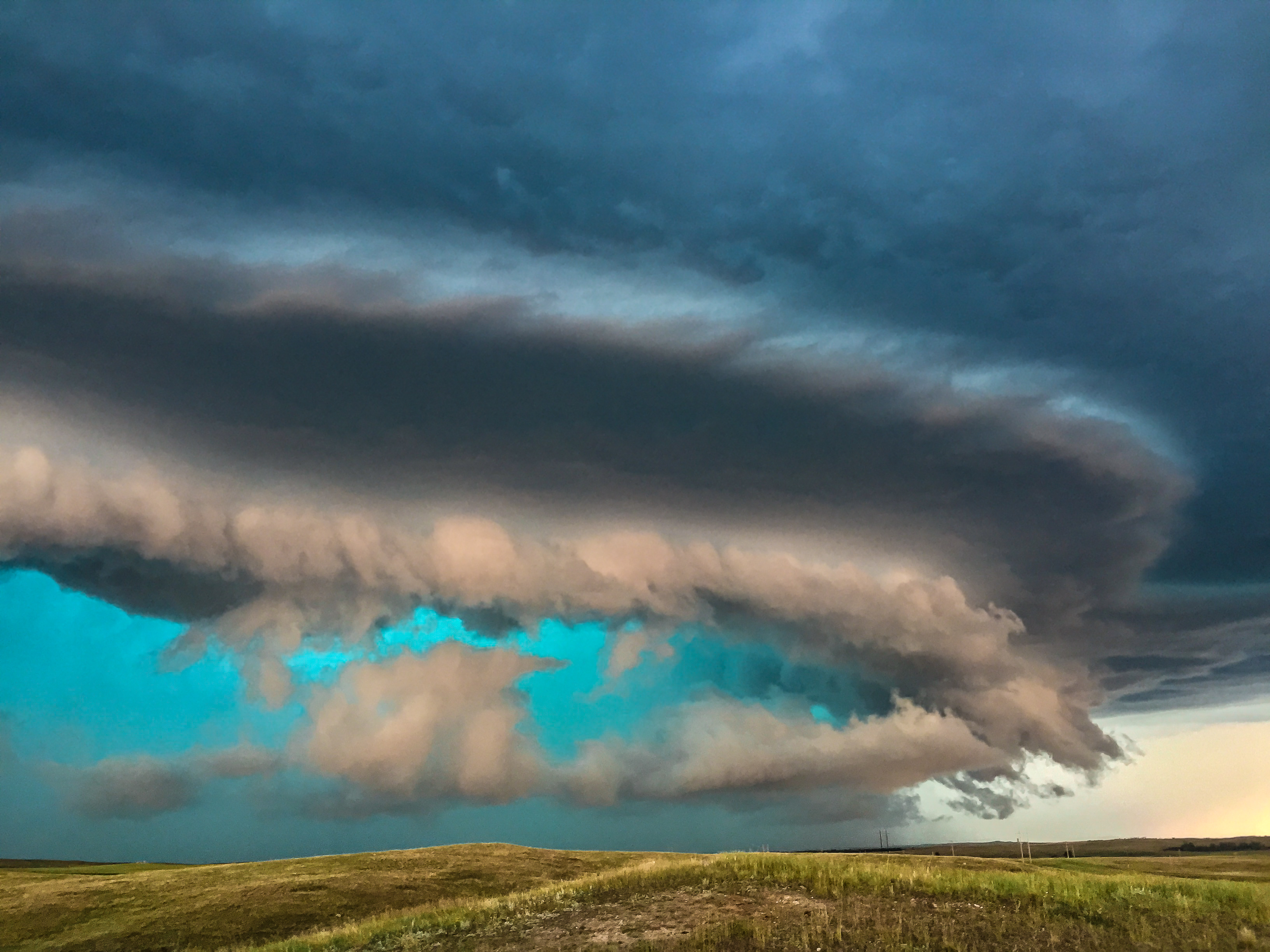 Iwasiuk travelled to North Dakota, near the city of Killdeer, in July 2016. The town suffered major hail damage and livestock deaths during this storm. (Supplied by Misheyla Iwasiuk)