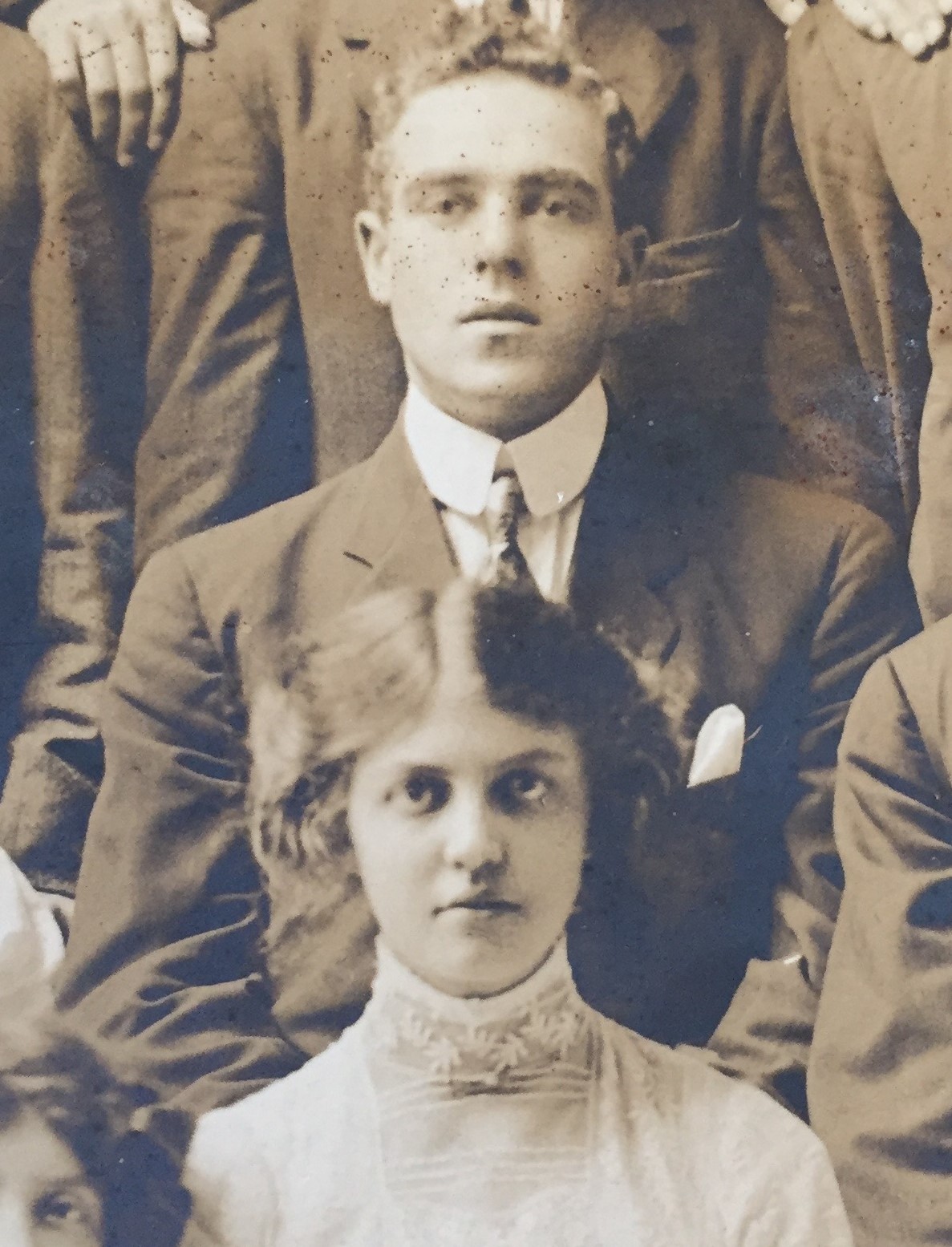 Reg and Helen, shown here in 1913 in a class photo at Dalhousie University. (Submitted: Howard van Allen)