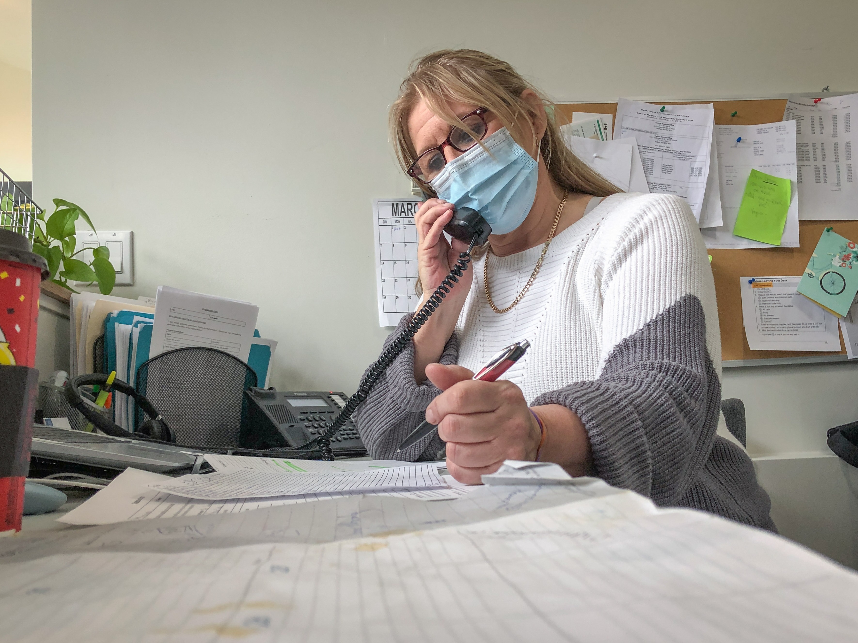 Michelle Myra, who works at Welcome Housing, sometimes has to break the news to clients that they will have little or no money for the month. (Robert Short/CBC)