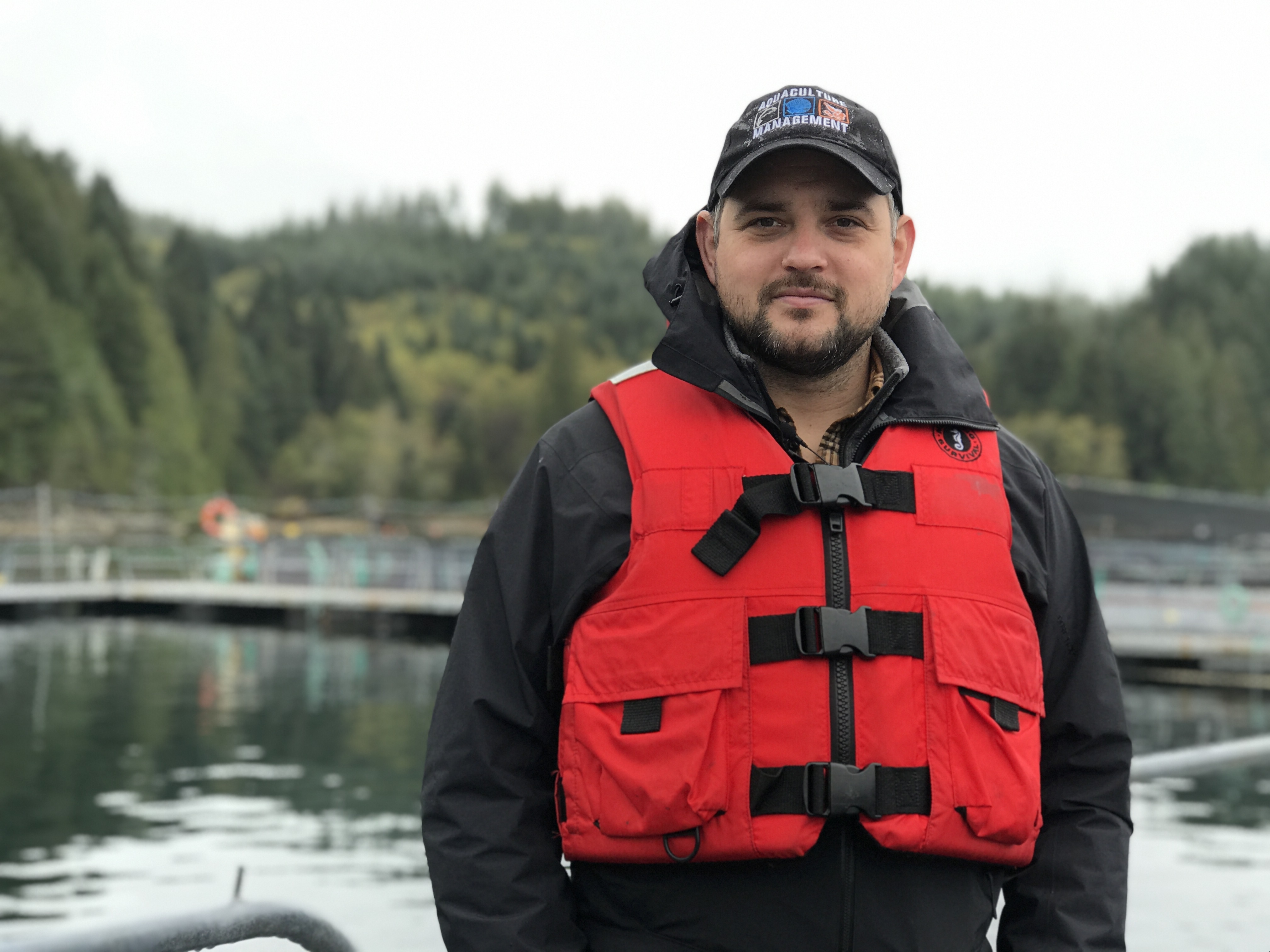 Zachary Waddington is the lead aquaculture veterinarian for DFO in the Pacific Region. (Megan Thomas/CBC)