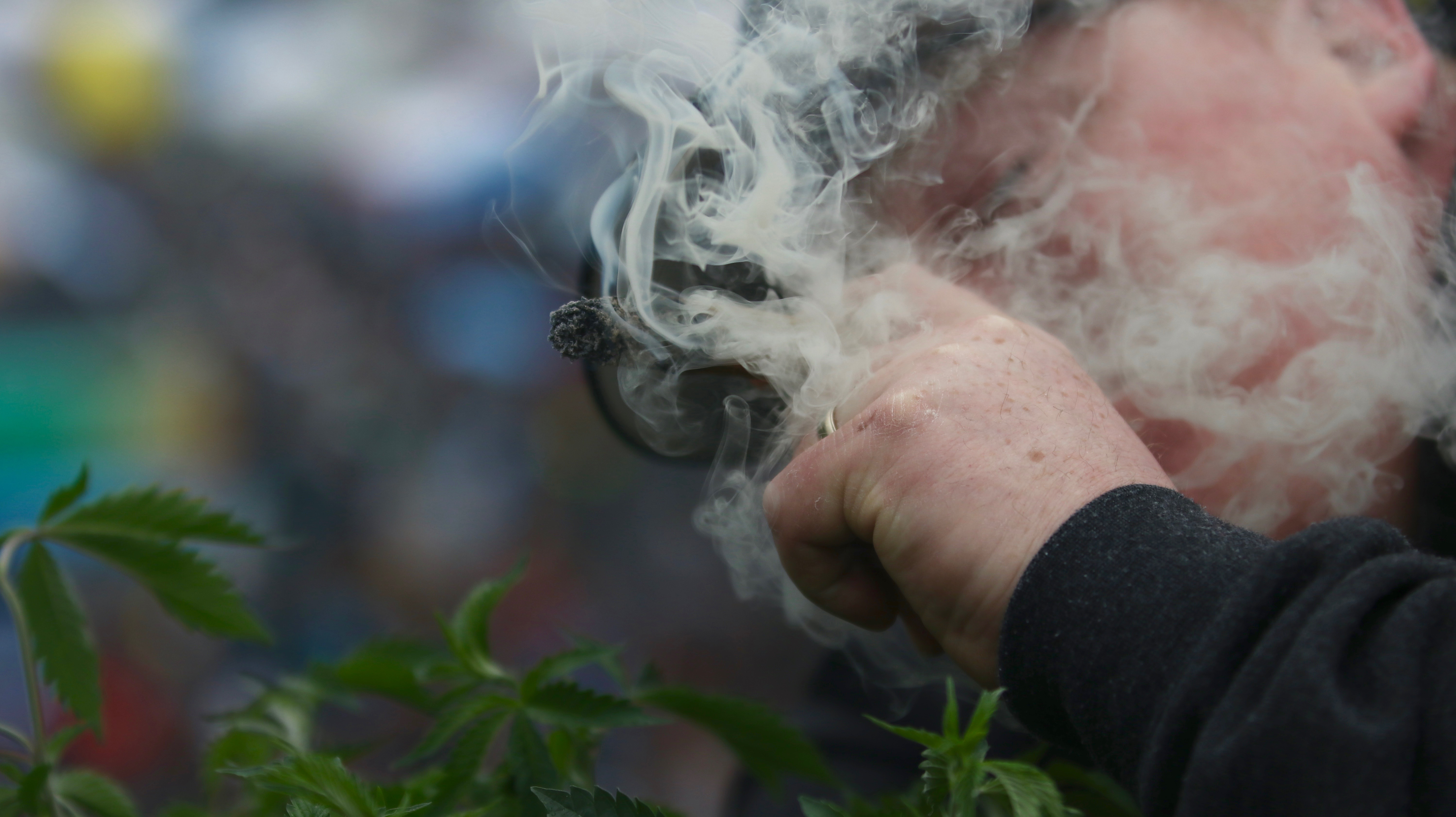 Man smoking cannabis (Rafferty Baker/CBC)