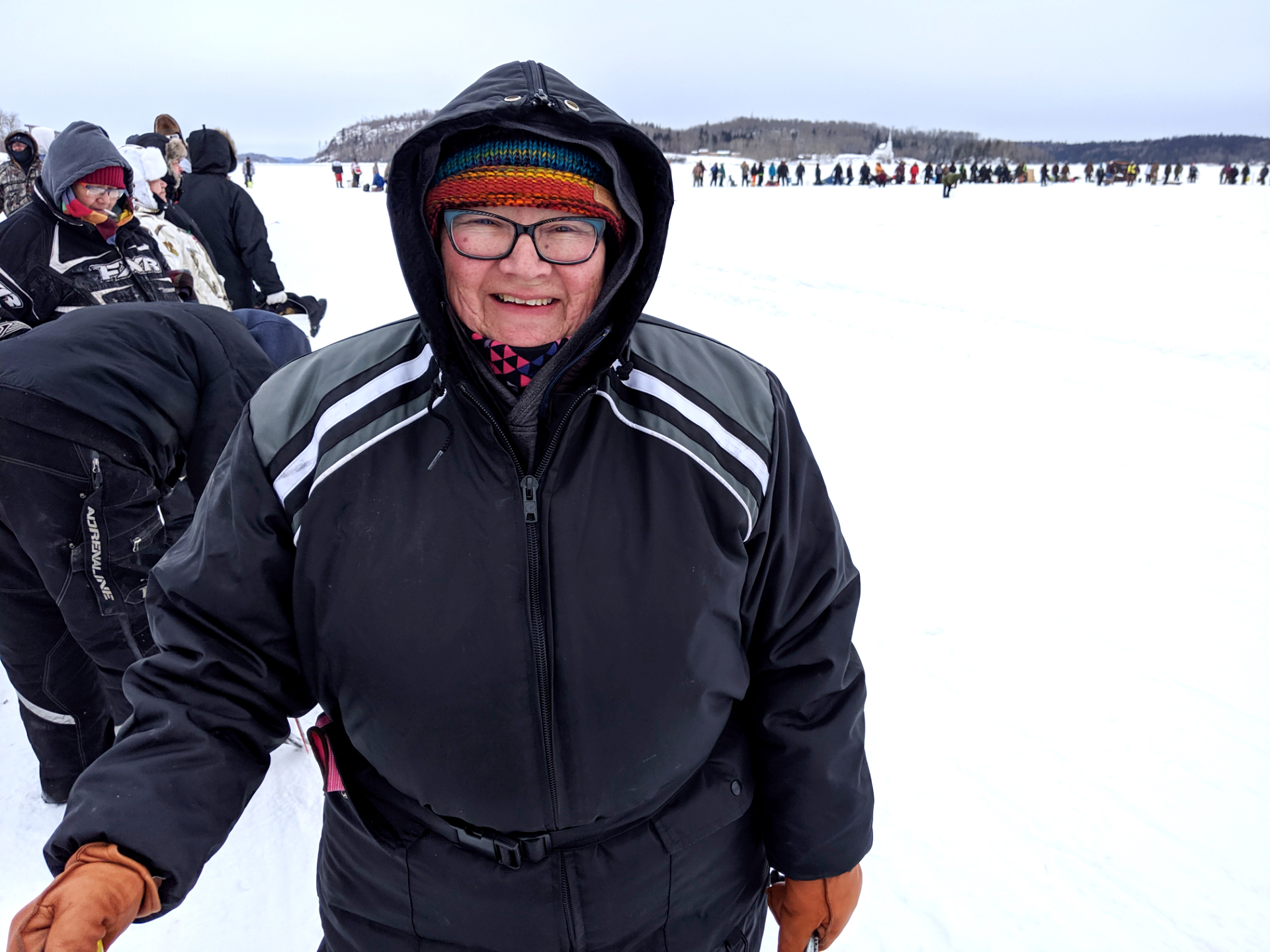 Sallie McLeod is the director of education for the Amachewespimawin First Nation. In March, she was one of hundreds who took part in an annual fish derby in Stanley Mission. (Heidi Atter/CBC)