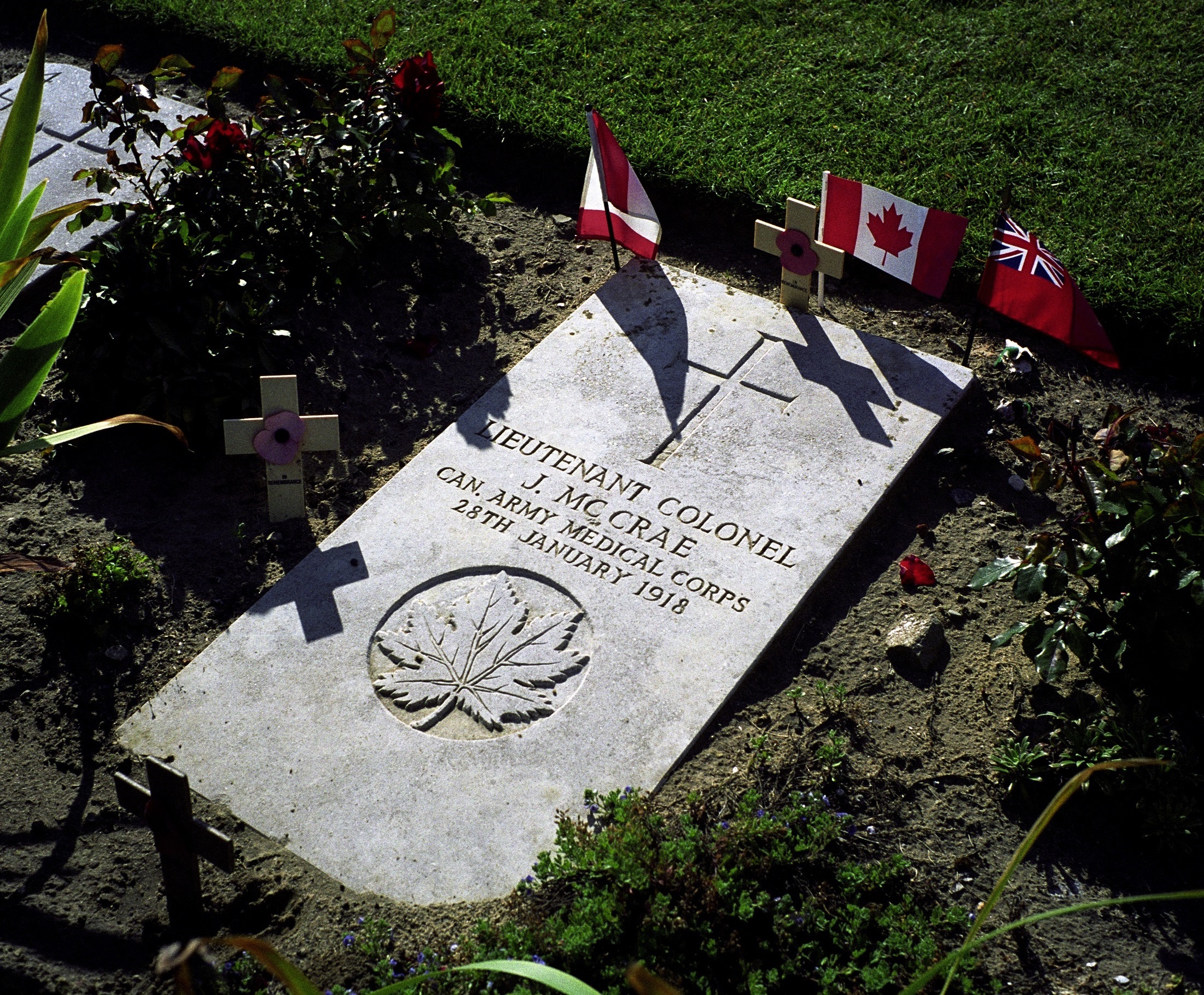 McCrae is buried in Wimereux. (Commonwealth War Graves Commission)