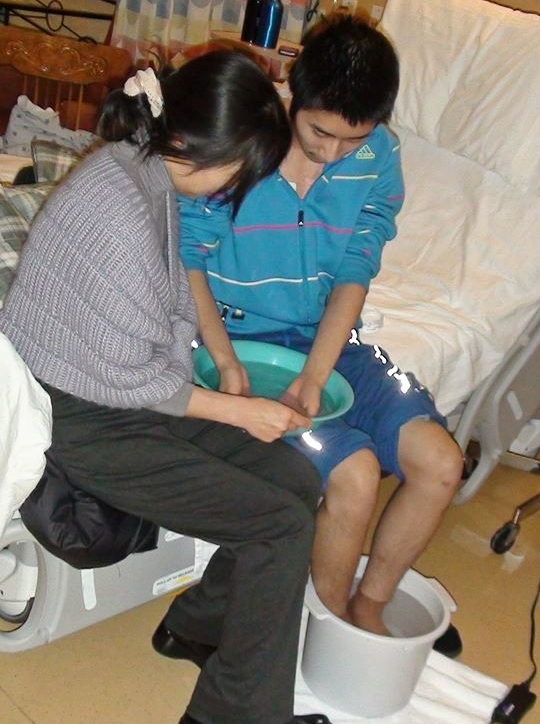 This photo was taken after Zhang's first round of chemotherapy. His mother quit her job to take care of him and took him every month to the IWK Health Care Centre in Halifax for chemotherapy. (Submitted)