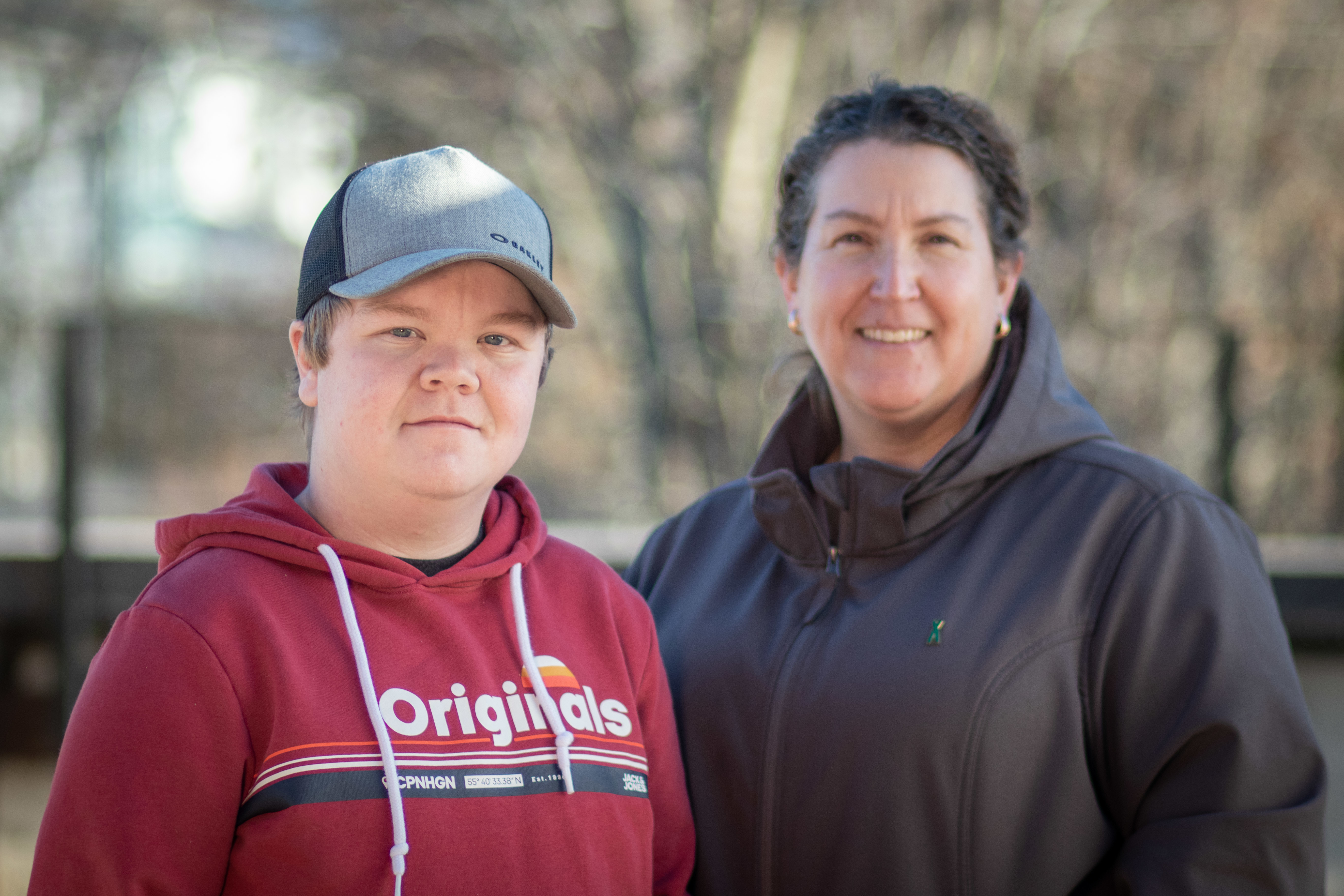 Joel MacLean, left, is shown with his mother, Denise. (Robert Short/CBC) In the photo at the top of the story, Joel is shown in hospital following his transplant surgery. (Denise MacLean)