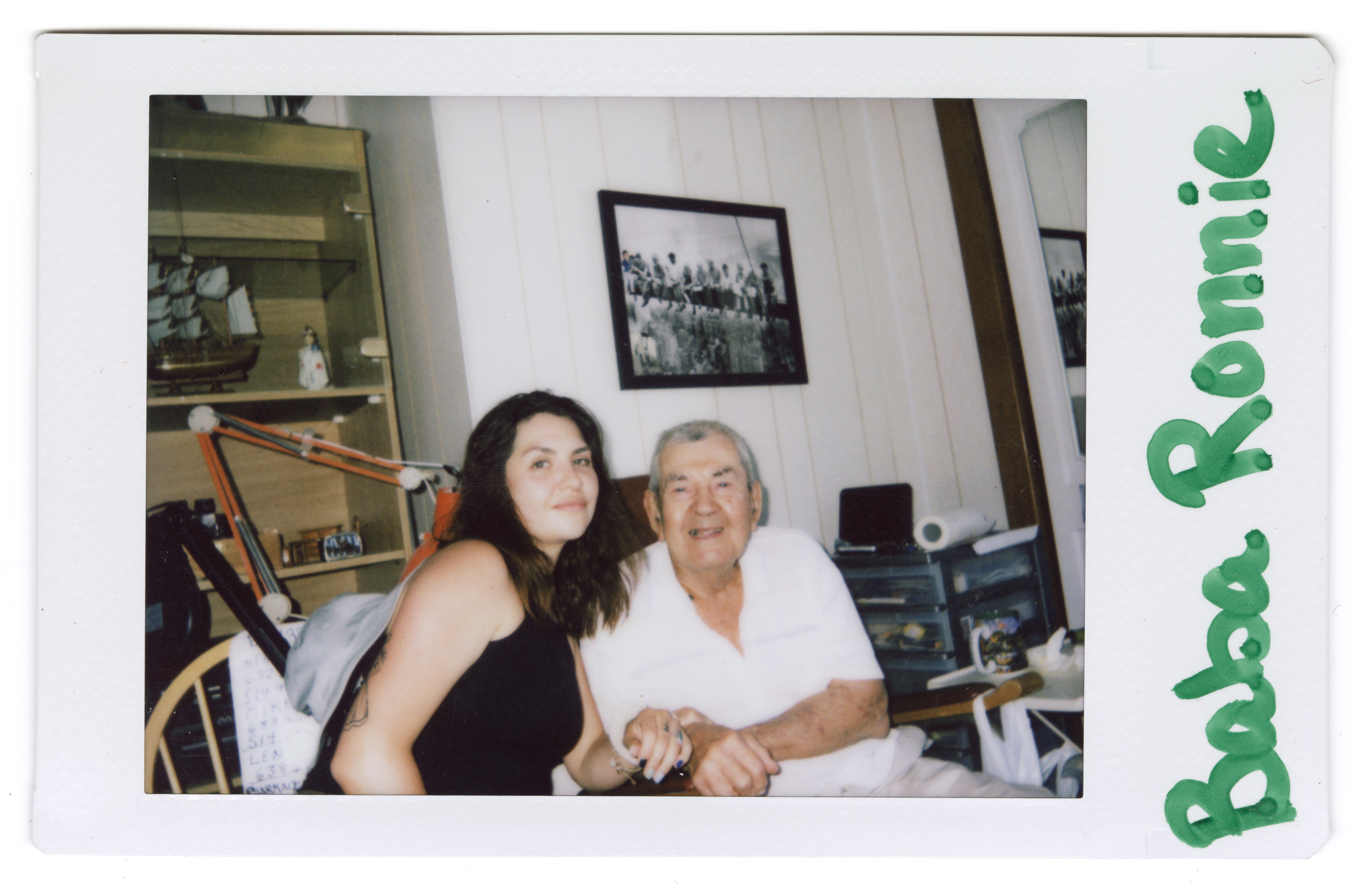 Julie Delisle and her grandfather Ronnie Delisle. (The Kahnawake Photo Archive)