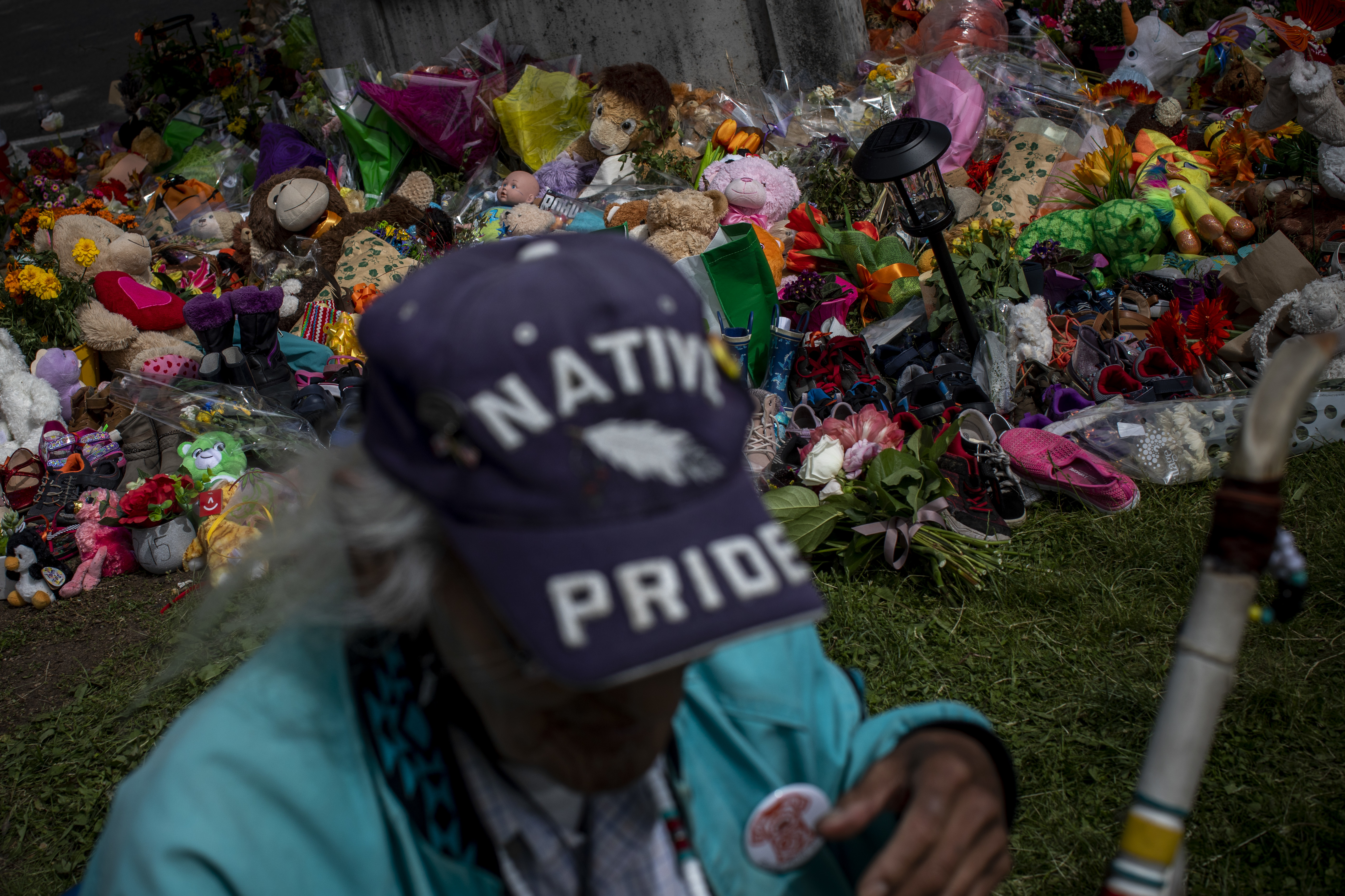 Flowers, teddy bears and handwritten letters were placed by people across Western Canada.