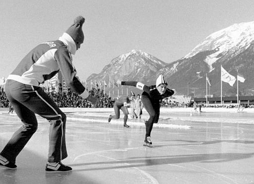 Kathy Gregg (nee Vogt) competing at the Innsbruck Olympics in 1976. (Supplied by Kathy Gregg) 