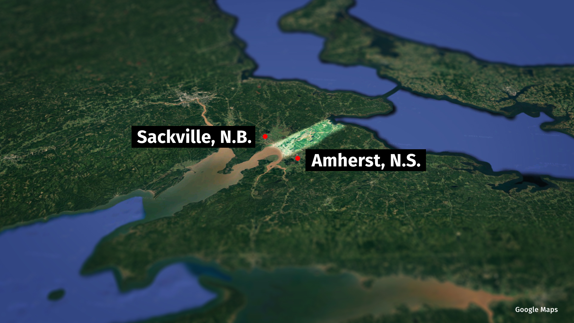 The Chignecto Isthmus is the low-lying land between Nova Scotia and New Brunswick flanked on either side by the Bay of Fundy and the Northumberland Strait.