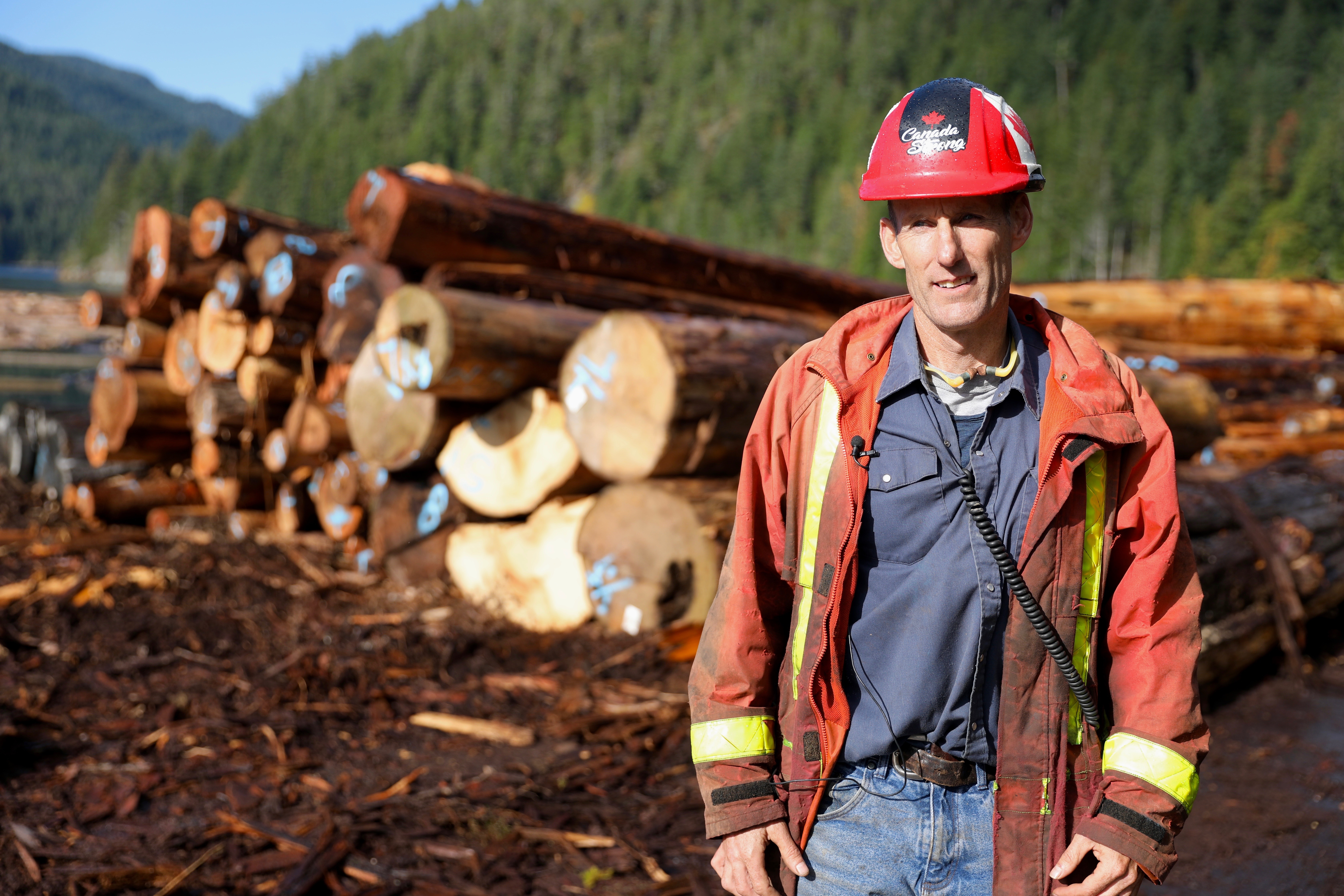 Mike McKay is retooling his mill to process more second growth logs so its future is not as dependent on old-growth wood. (Chris Corday/CBC)